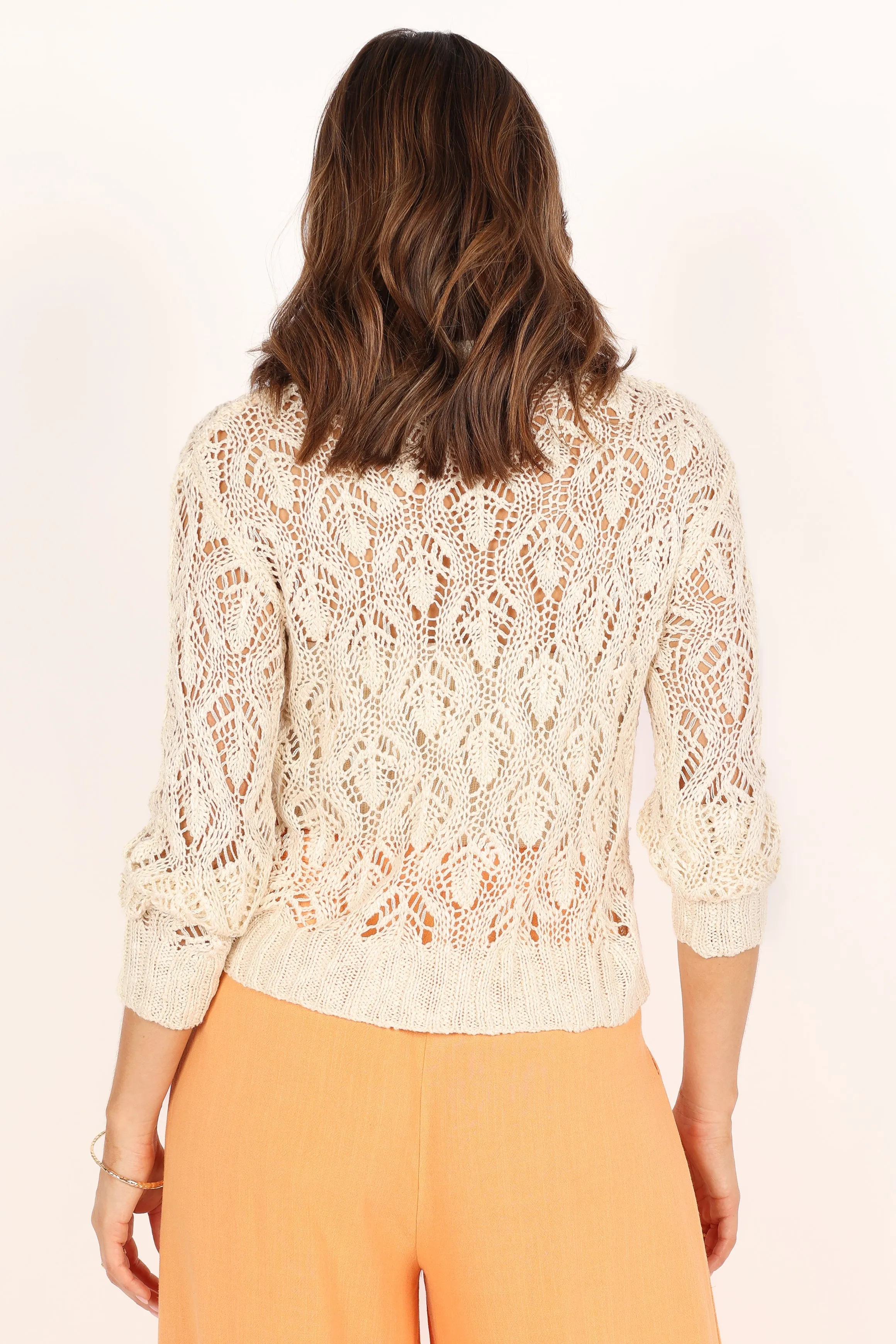 Abby Lightweight Knit Sweater - Cream
