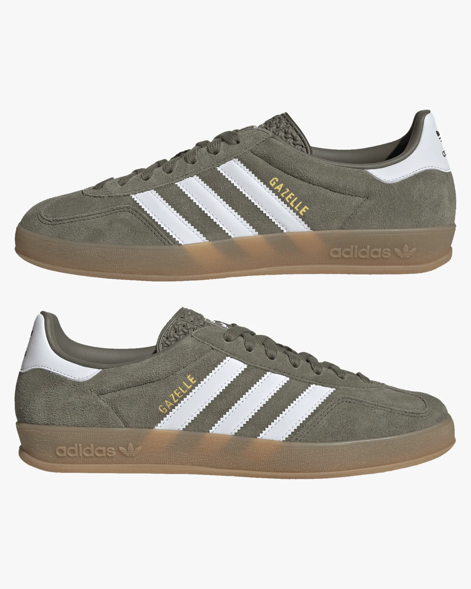 Adidas Gazelle Indoor - Olive Strata / Cloud White / Gold Metallic