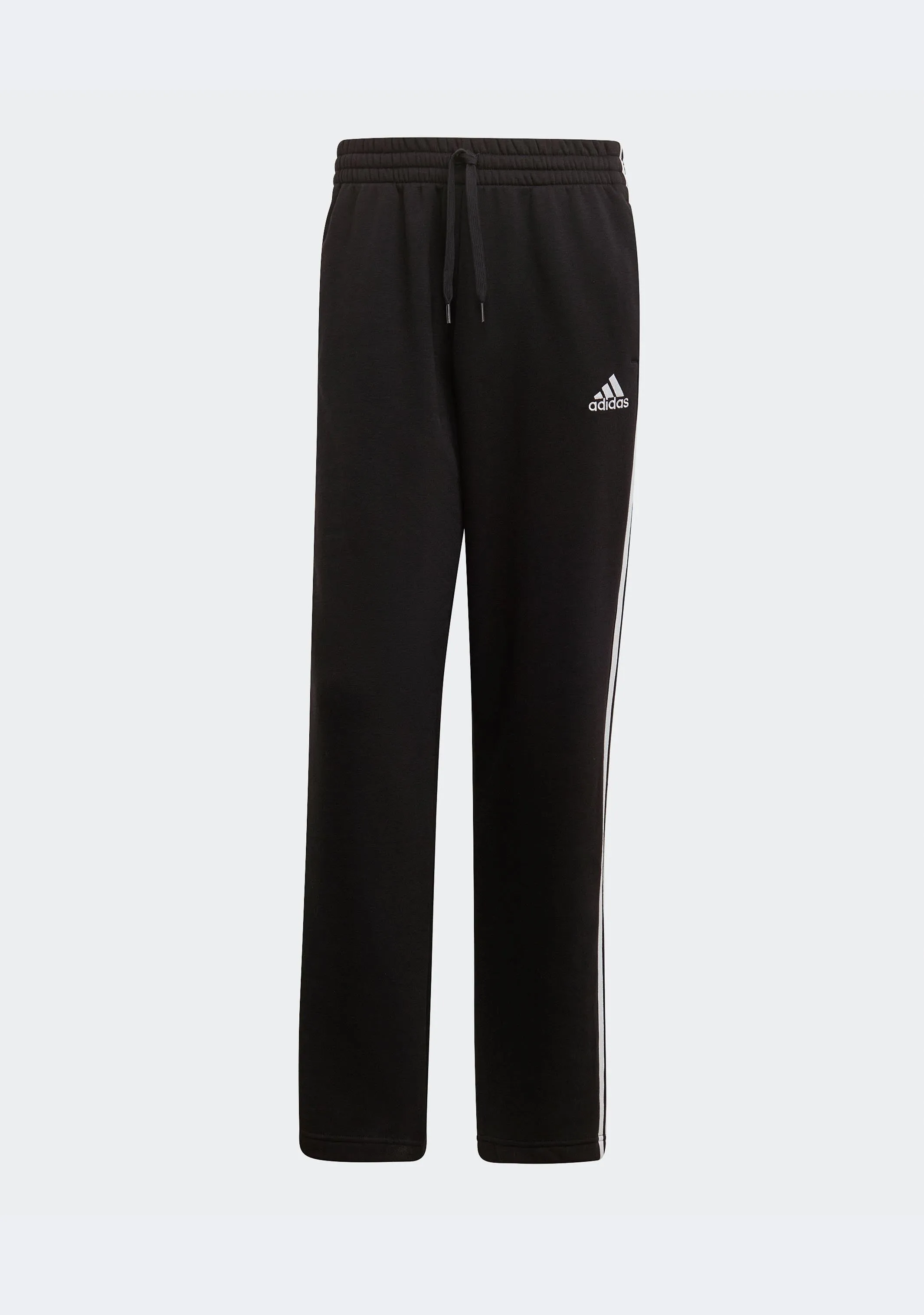 Adidas Men's 3 Stripes Essentials Fleece Open Hem Track Pants