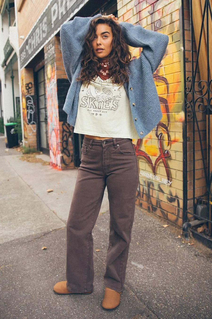 All About Eve Skye Comfort Jean Brown