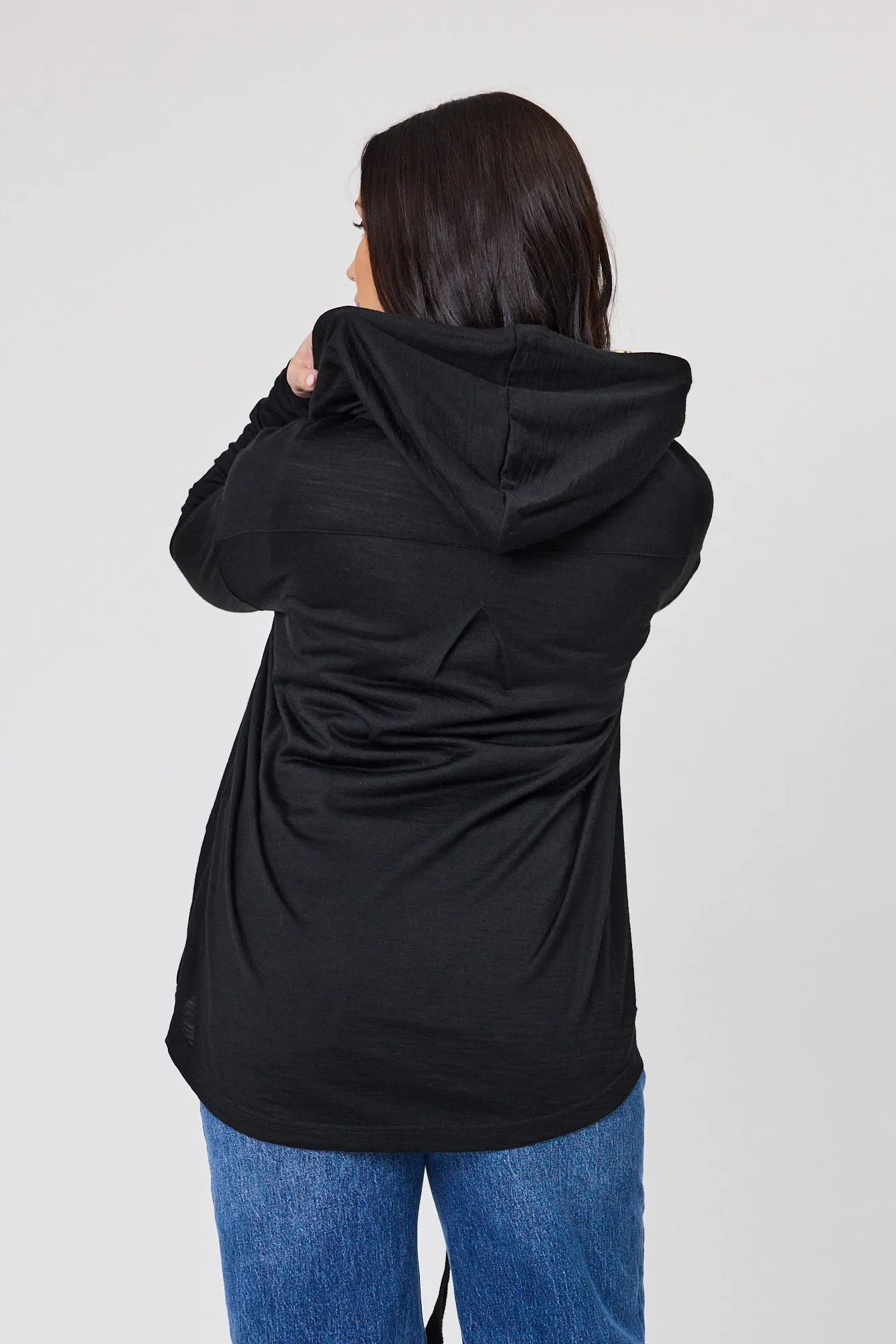 Alpine by Shine On Brooks Zip Front Hoodie Black