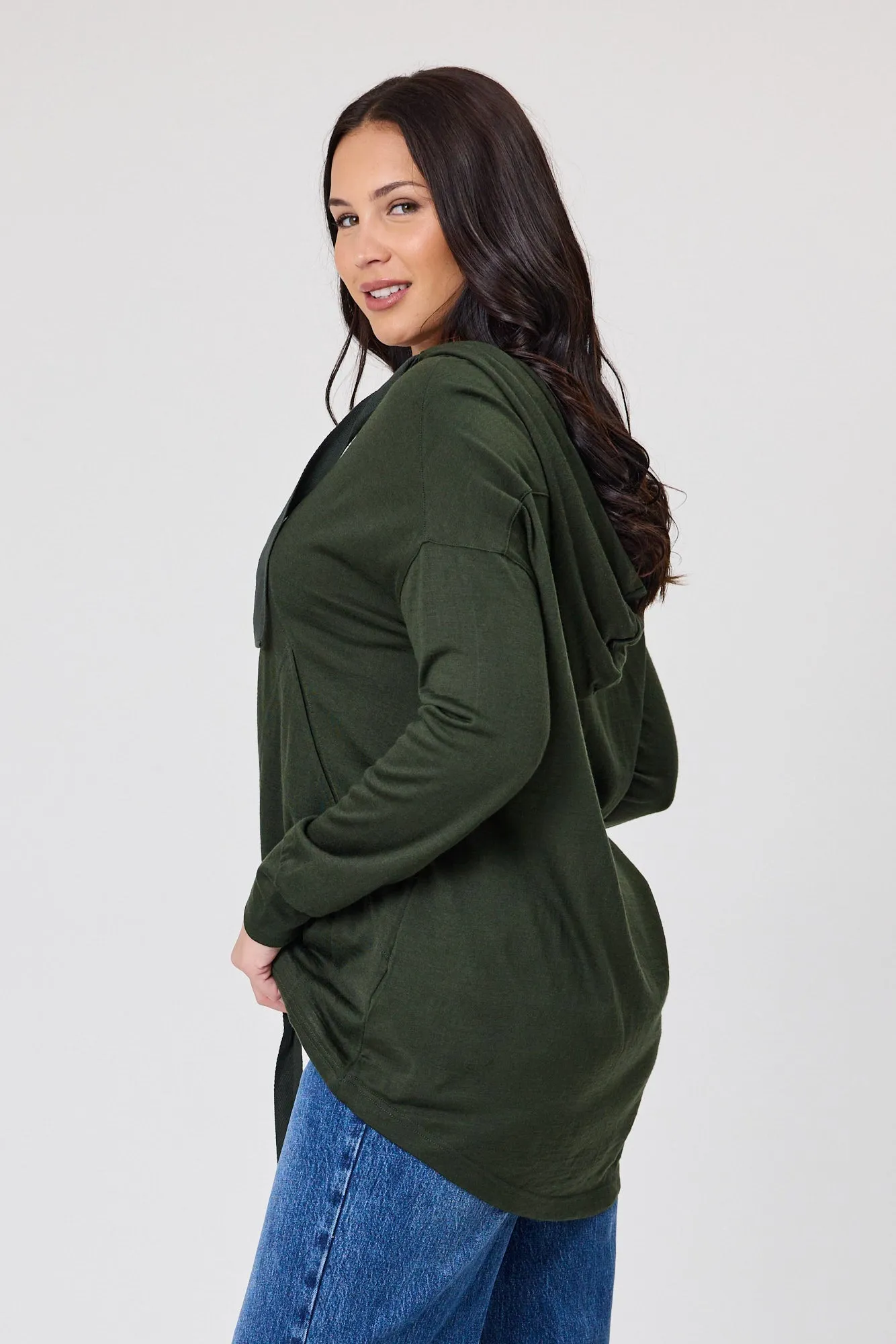 Alpine by Shine On Brooks Zip Front Hoodie Olive