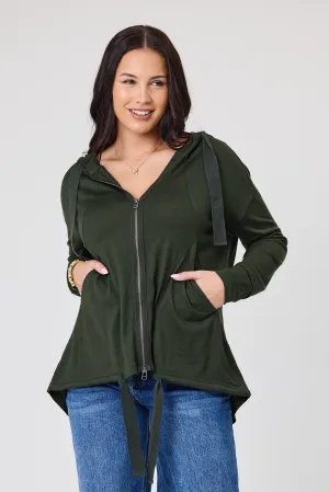 Alpine by Shine On Brooks Zip Front Hoodie Olive