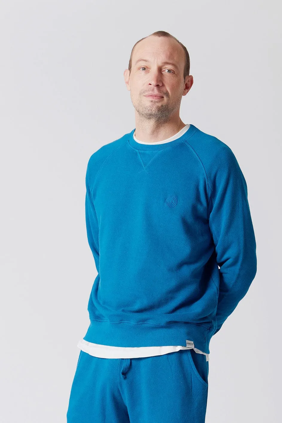 Anton Men's Organic Cotton Crewneck | Teal Blue