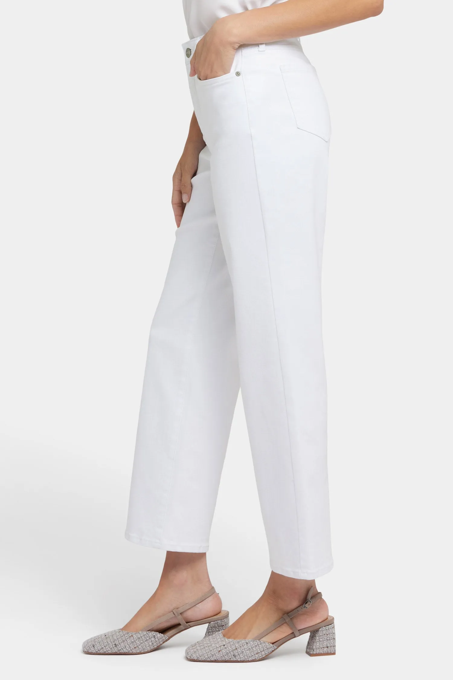 Bailey Relaxed Straight Ankle Jeans - Optic White