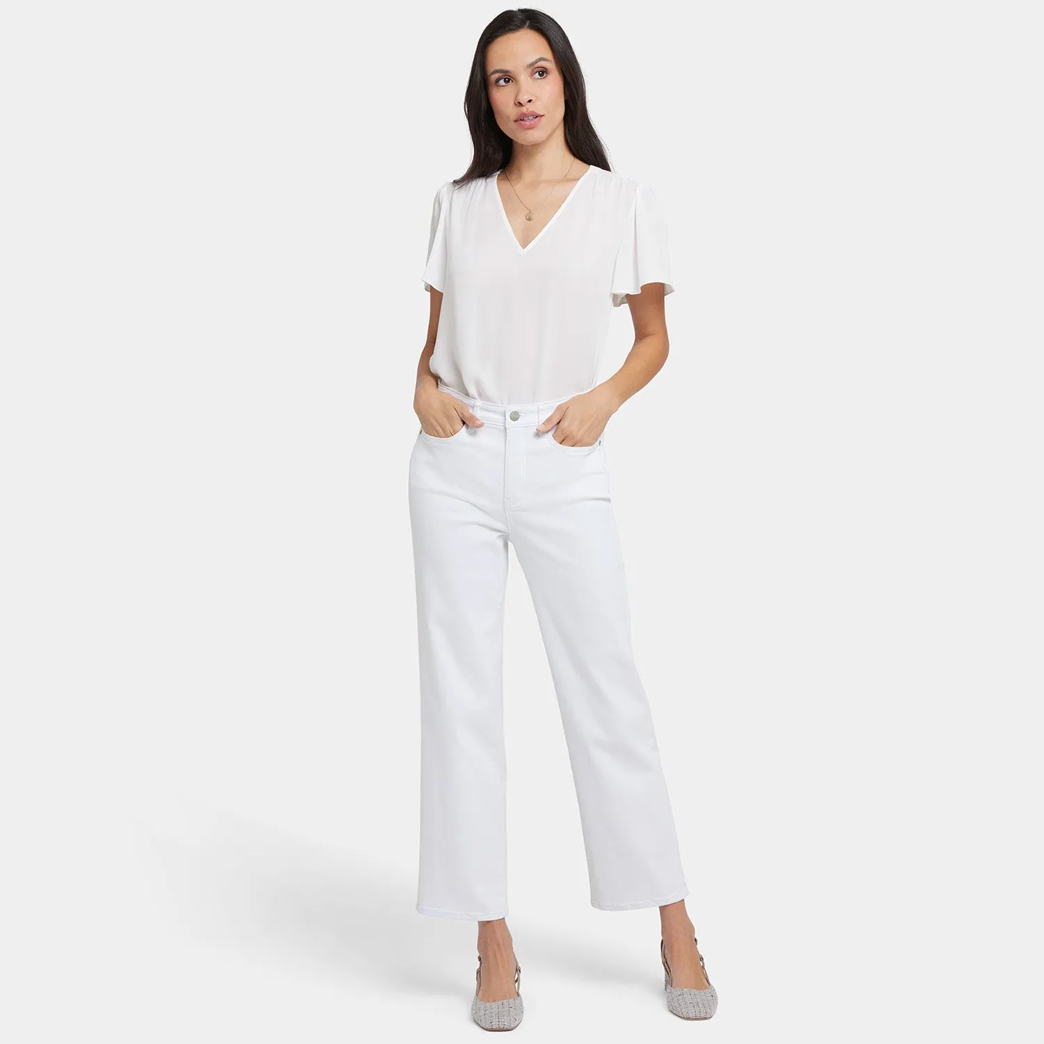 Bailey Relaxed Straight Ankle Jeans - Optic White
