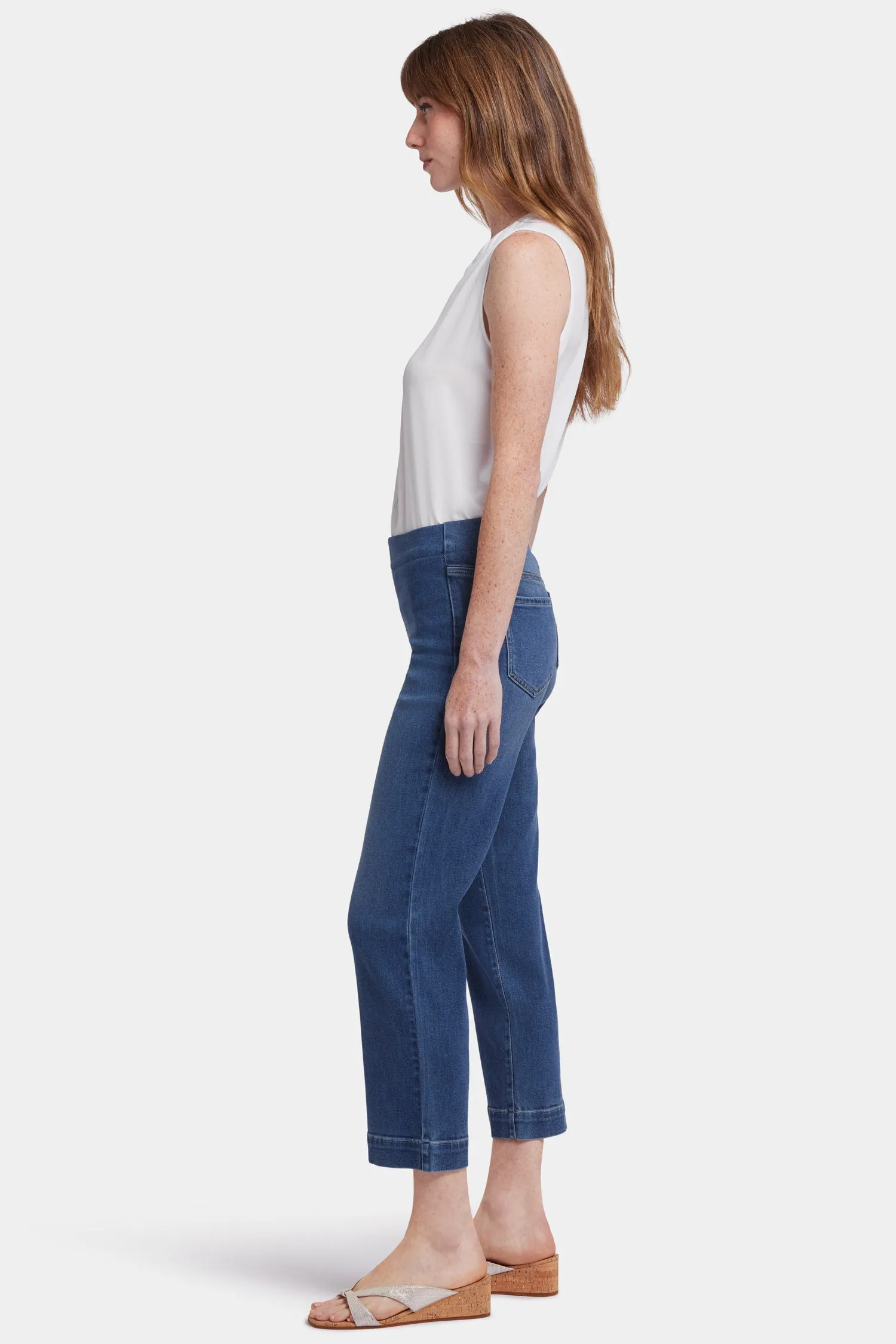 Bailey Relaxed Straight Ankle Pull-On Jeans - Valencia Surf