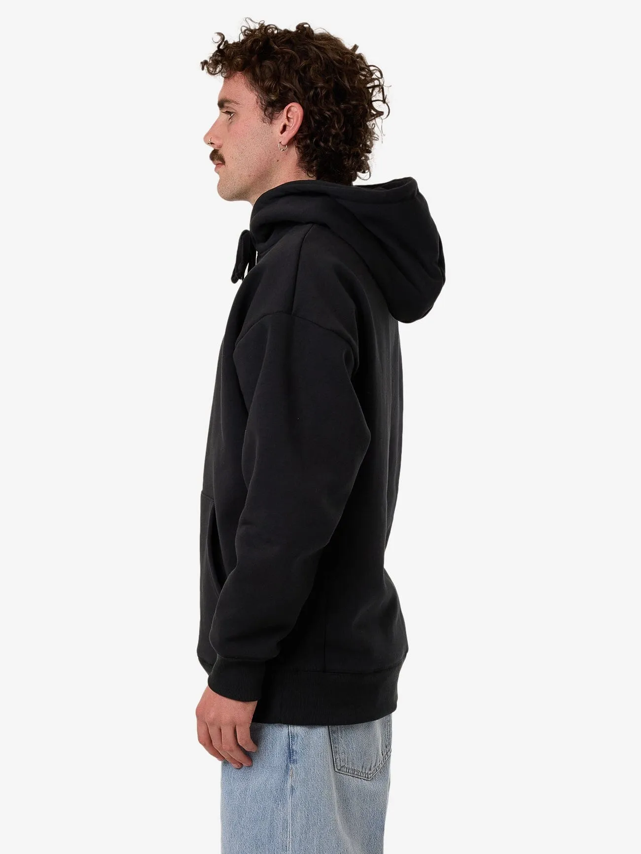 Behind It All Slouch Pull On Hood - Pirate Black