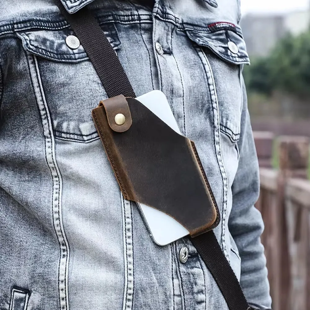 Best to Couples Gifts Phone Bag For Men Women Genuine Leather Vintage