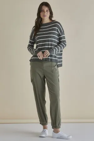 Betty Basics Lacey Lyocell Cargo Jogger Khaki