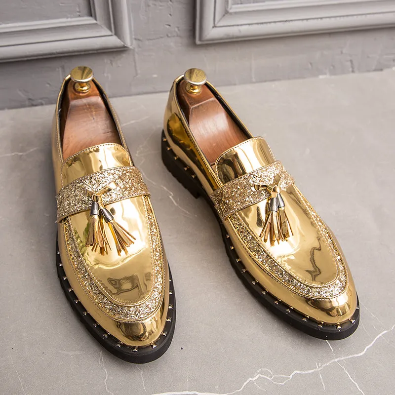 Black and Gold Shoes Mens