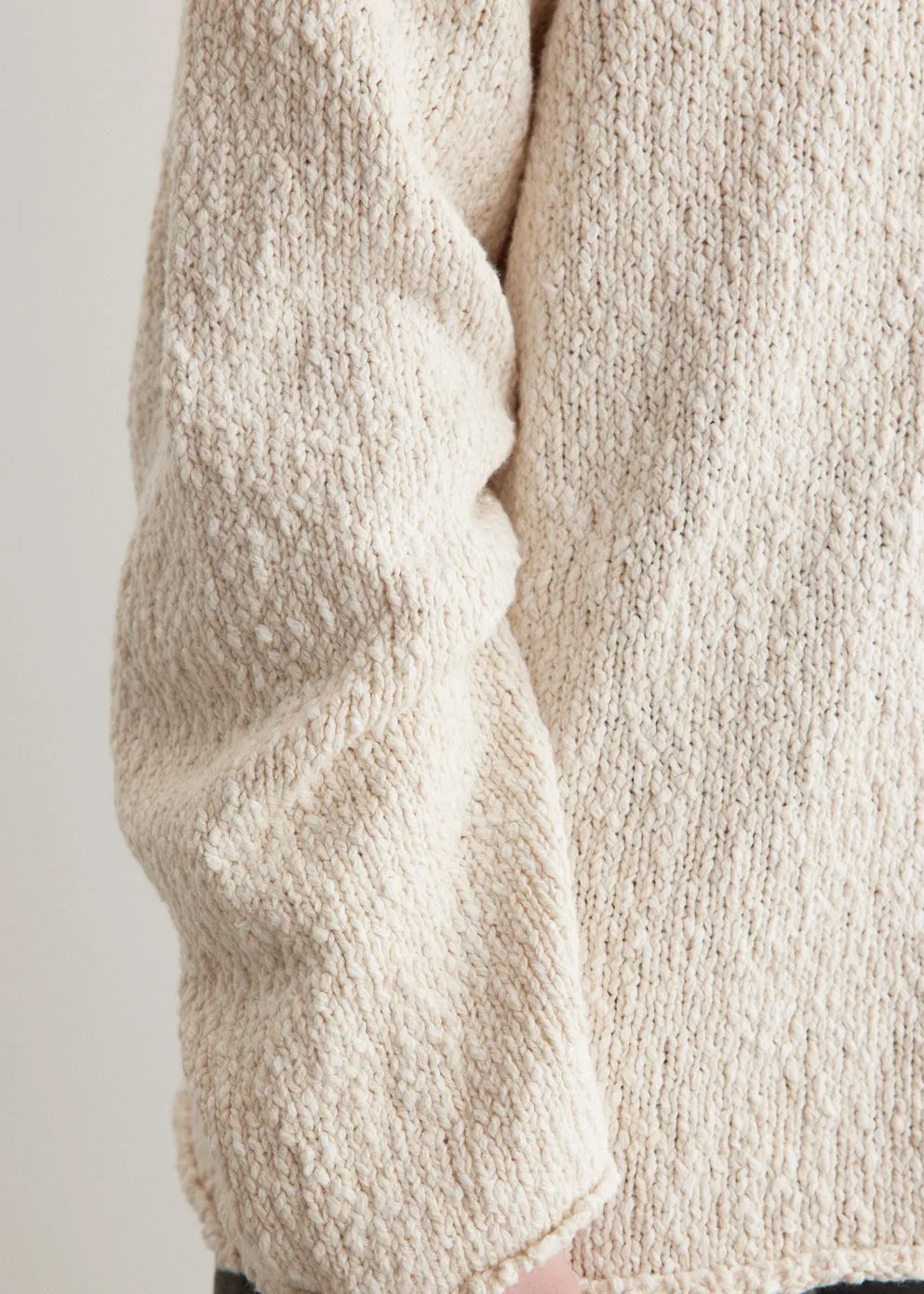 Boucle Knitted V-Neck Sweater