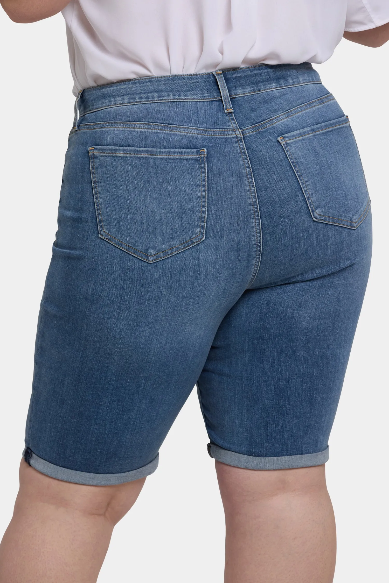 Briella 11 Inch Denim Shorts In Plus Size - Barcelona Breeze