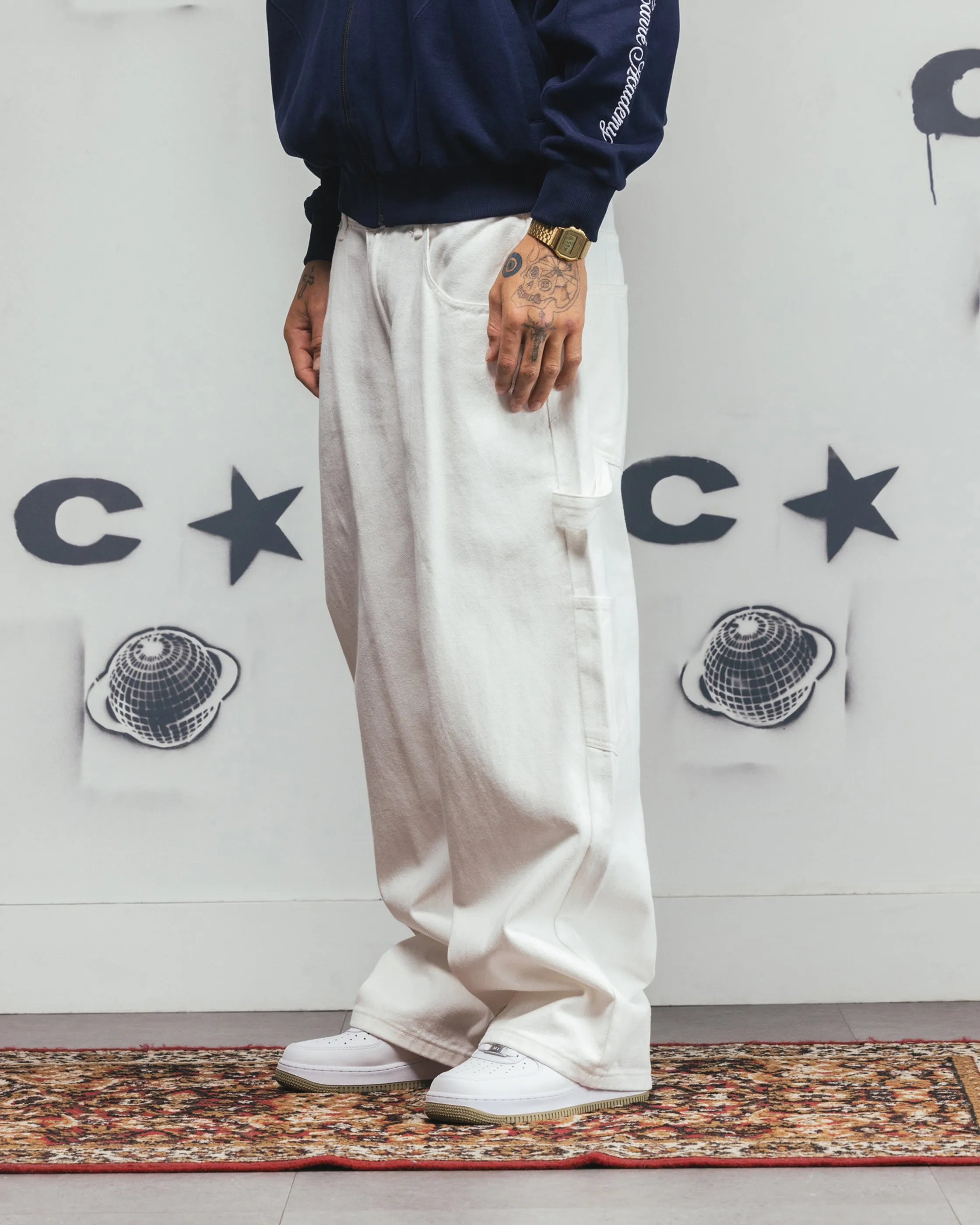 Carre Baggy Carpenter Jeans Off White