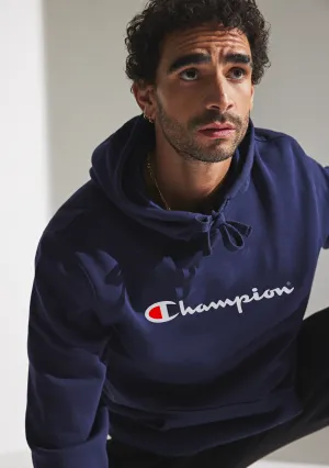 Champion Mens Script Hoodie Navy