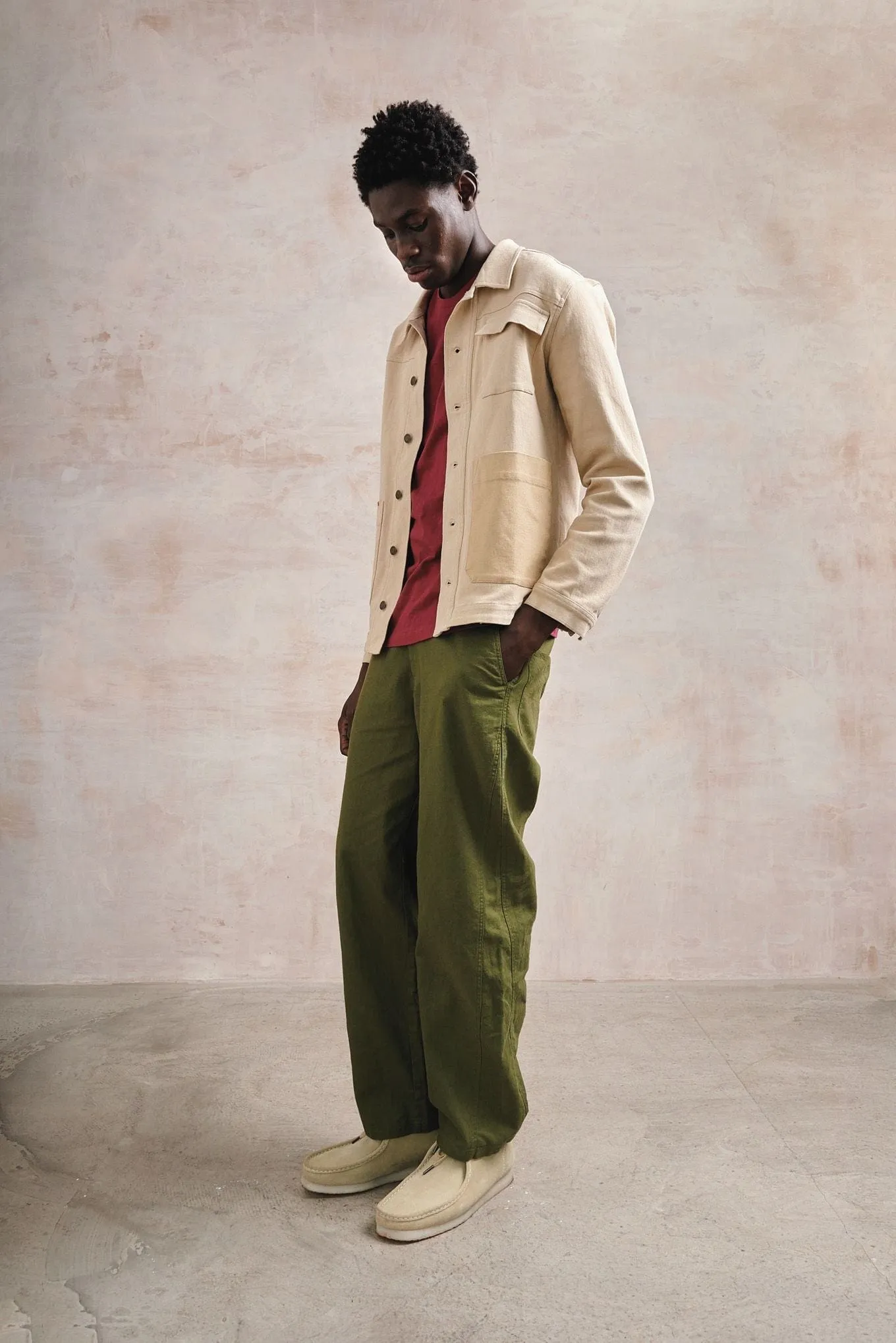 Christophie Men's Organic Cotton Jacket | Sand patch
