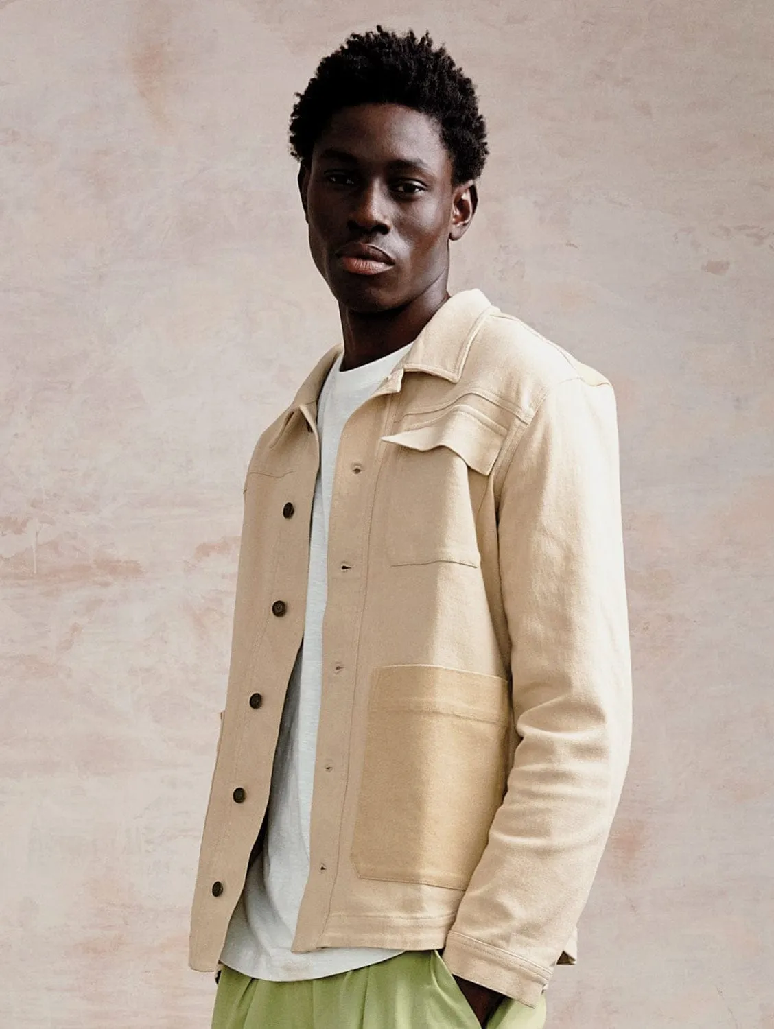 Christophie Men's Organic Cotton Jacket | Sand patch