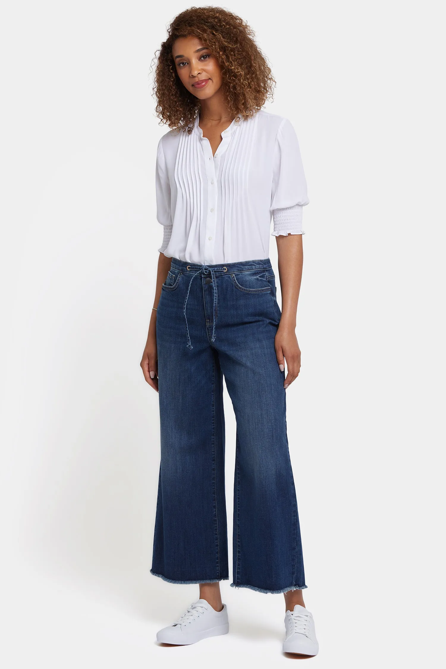Cindi Relaxed Wide Leg Ankle Jeans - Rio Rapids