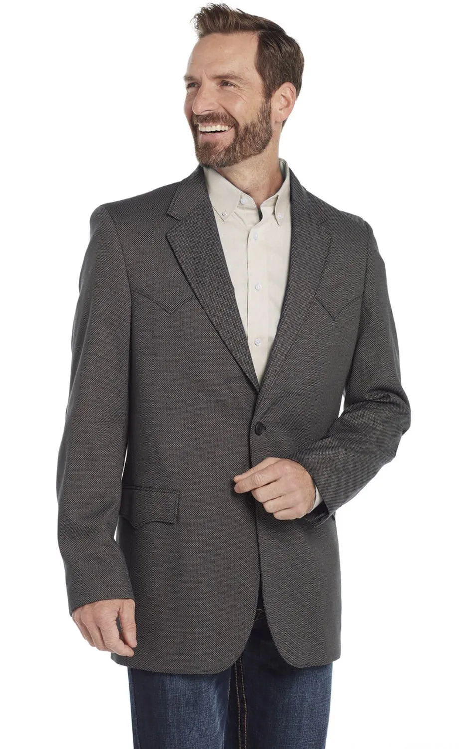 Circle S Mens Plano Sport Coat Coal Polyester Blazer