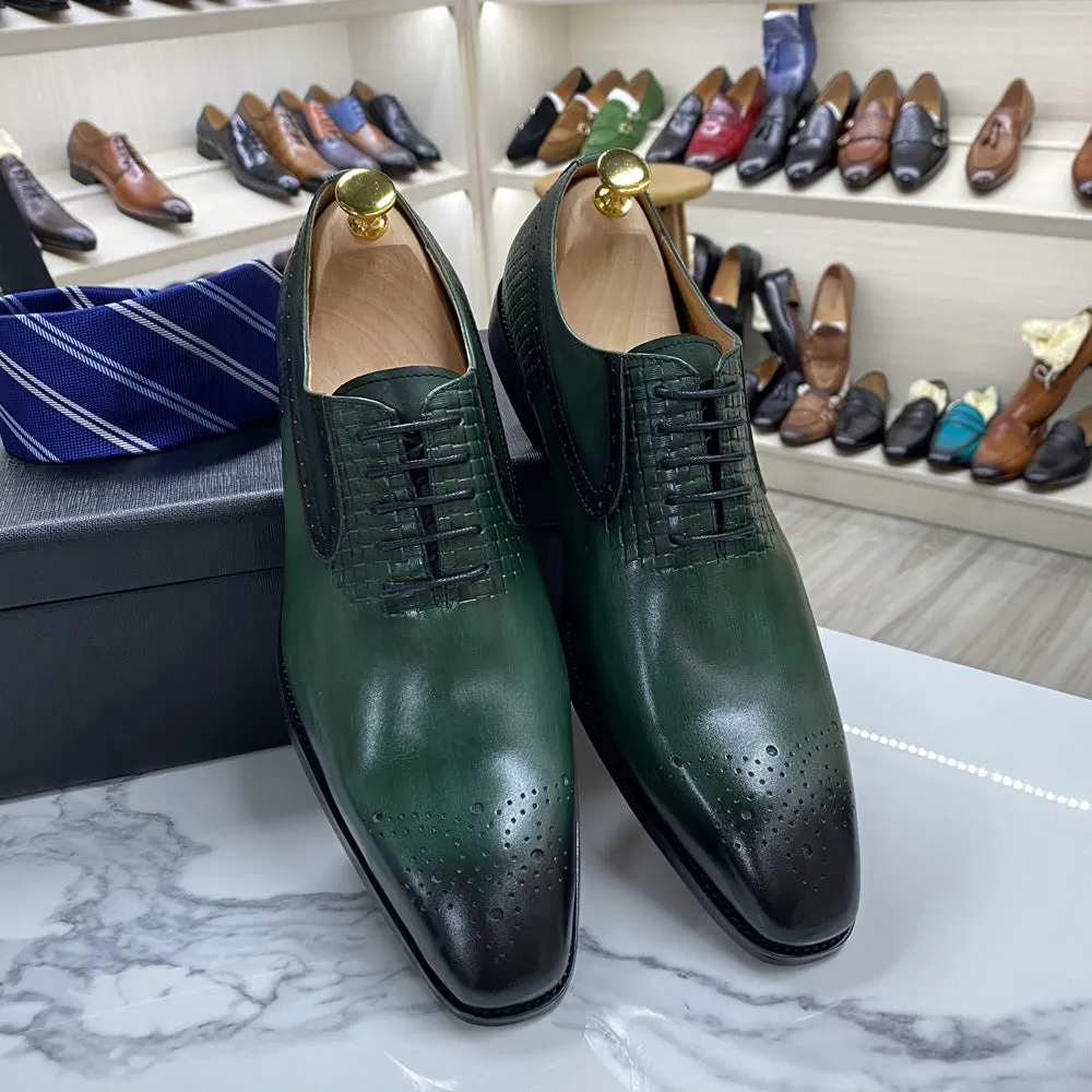 Clark Dress Shoes Lace-Up Formal Men Shoes Black Green