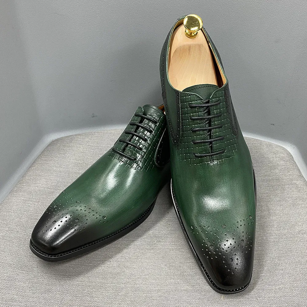 Clark Dress Shoes Lace-Up Formal Men Shoes Black Green