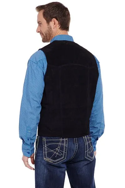 Cripple Creek Mens Black Boar Suede Snap Front Vest Western 4XL