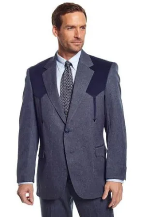 Cripple Creek Mens Boise Heather Navy 100% Polyester Sport Coat