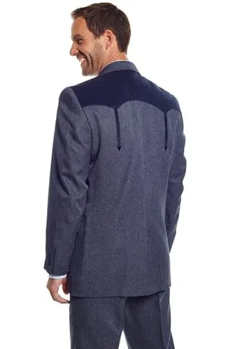 Cripple Creek Mens Boise Heather Navy 100% Polyester Sport Coat