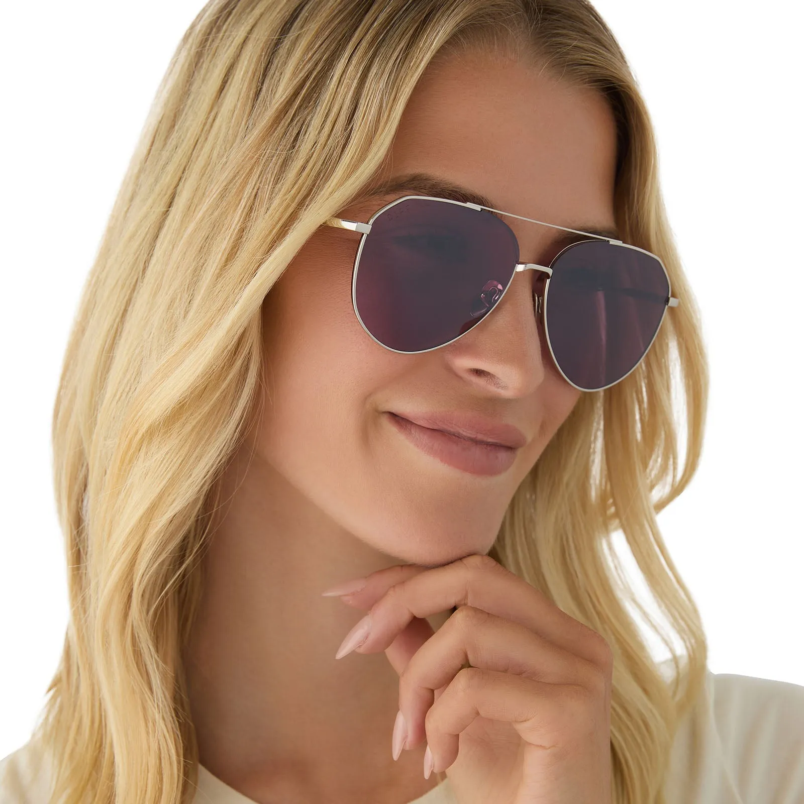 DASH - SILVER   AUBERGINE W SILVER FLASH   POLARIZED SUNGLASSES