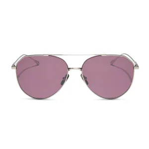 DASH - SILVER   AUBERGINE W SILVER FLASH   POLARIZED SUNGLASSES