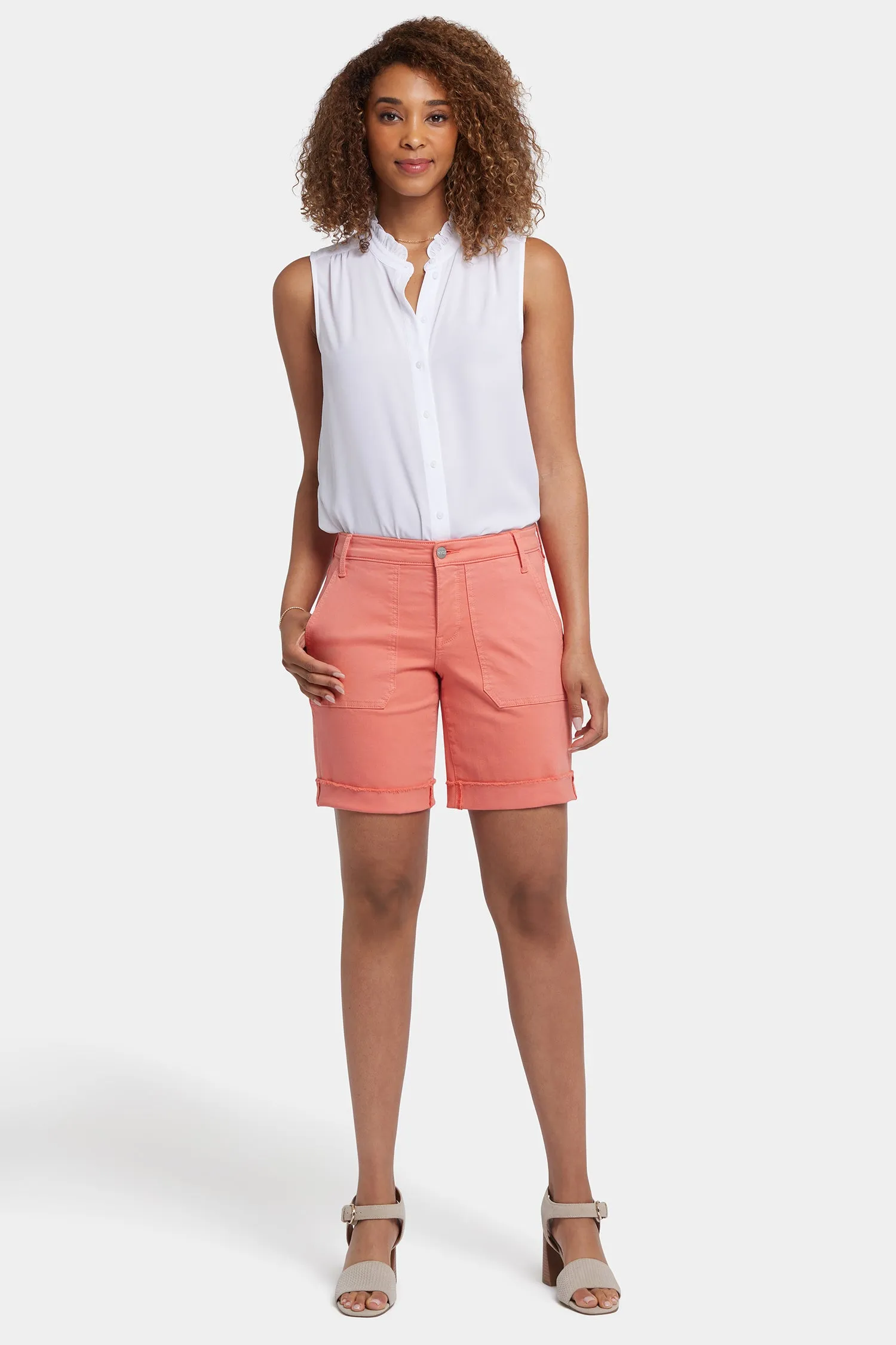 Diana Relaxed Denim Shorts - Coral Haze