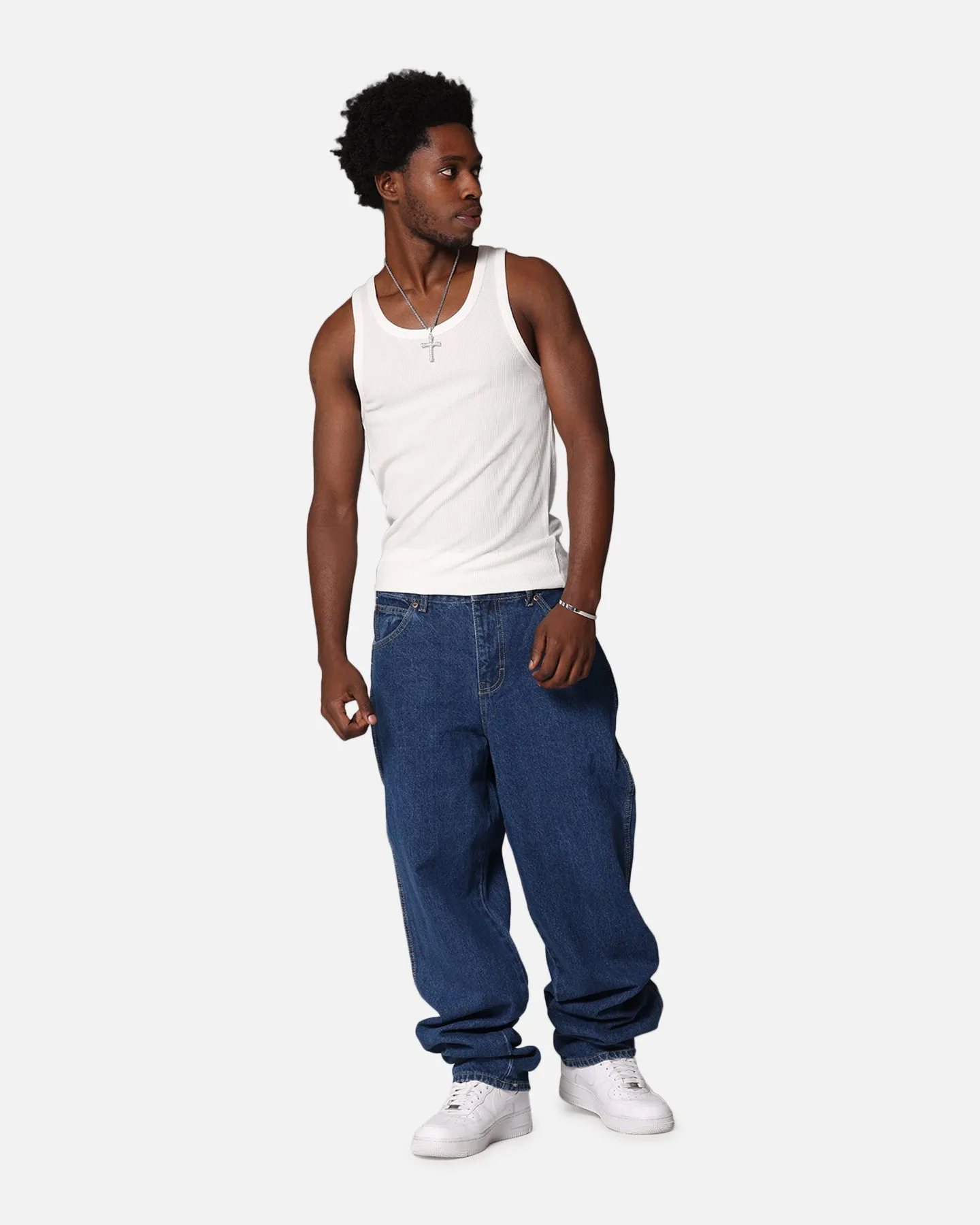 Dickies Relaxed Straight Denim Jeans Stone Washed Indigo