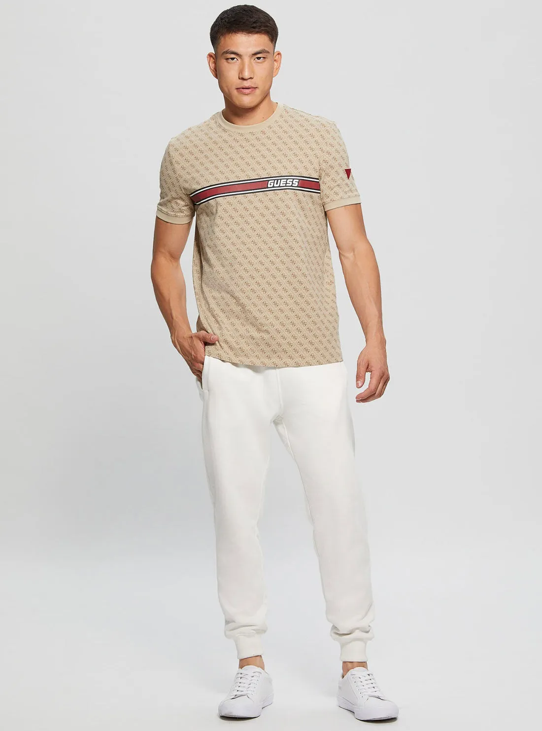 Eco Beige Logo Jamey Active T-Shirt