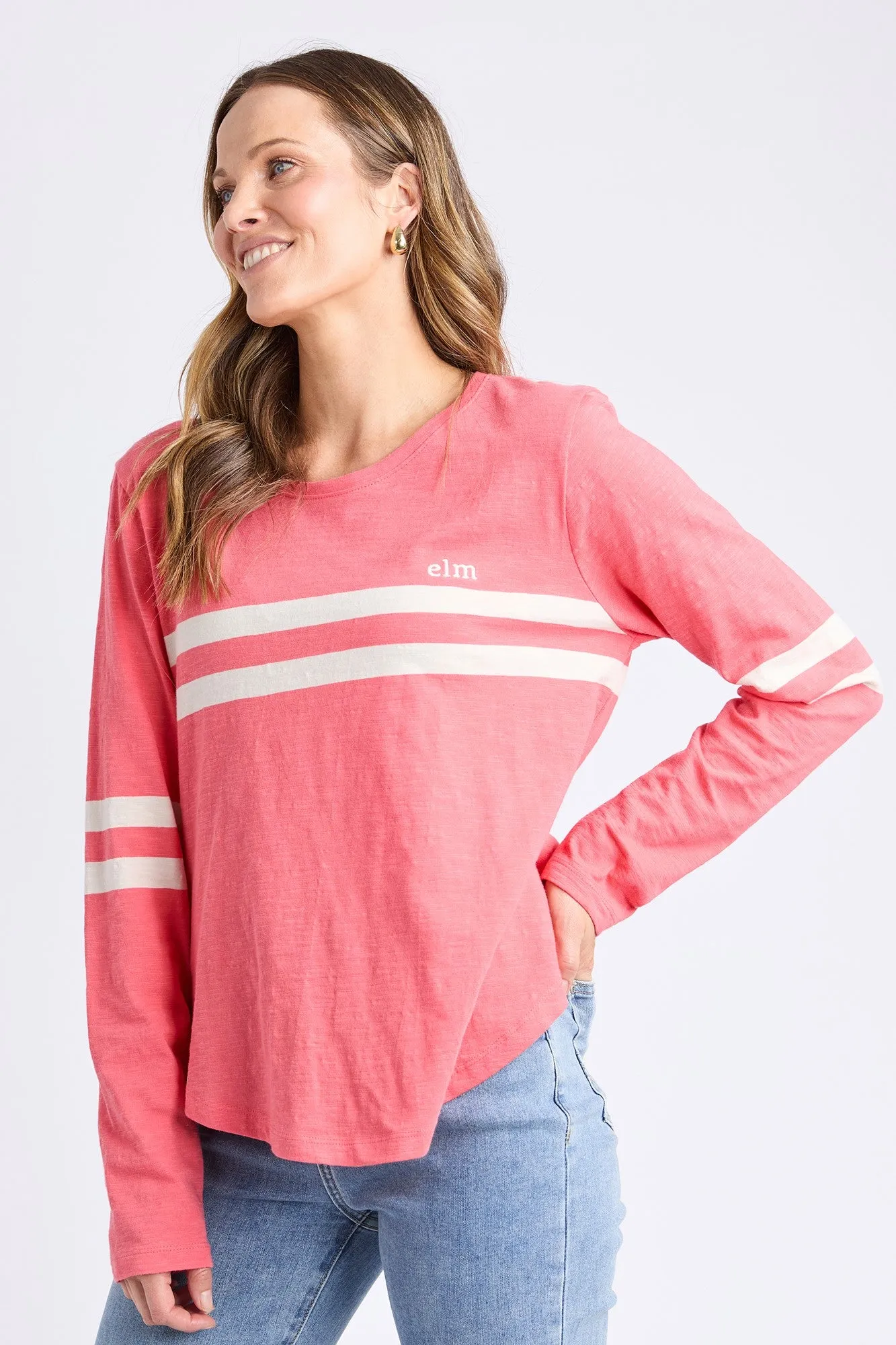 Elm Adora Long Sleeve Tee Cosy Coral