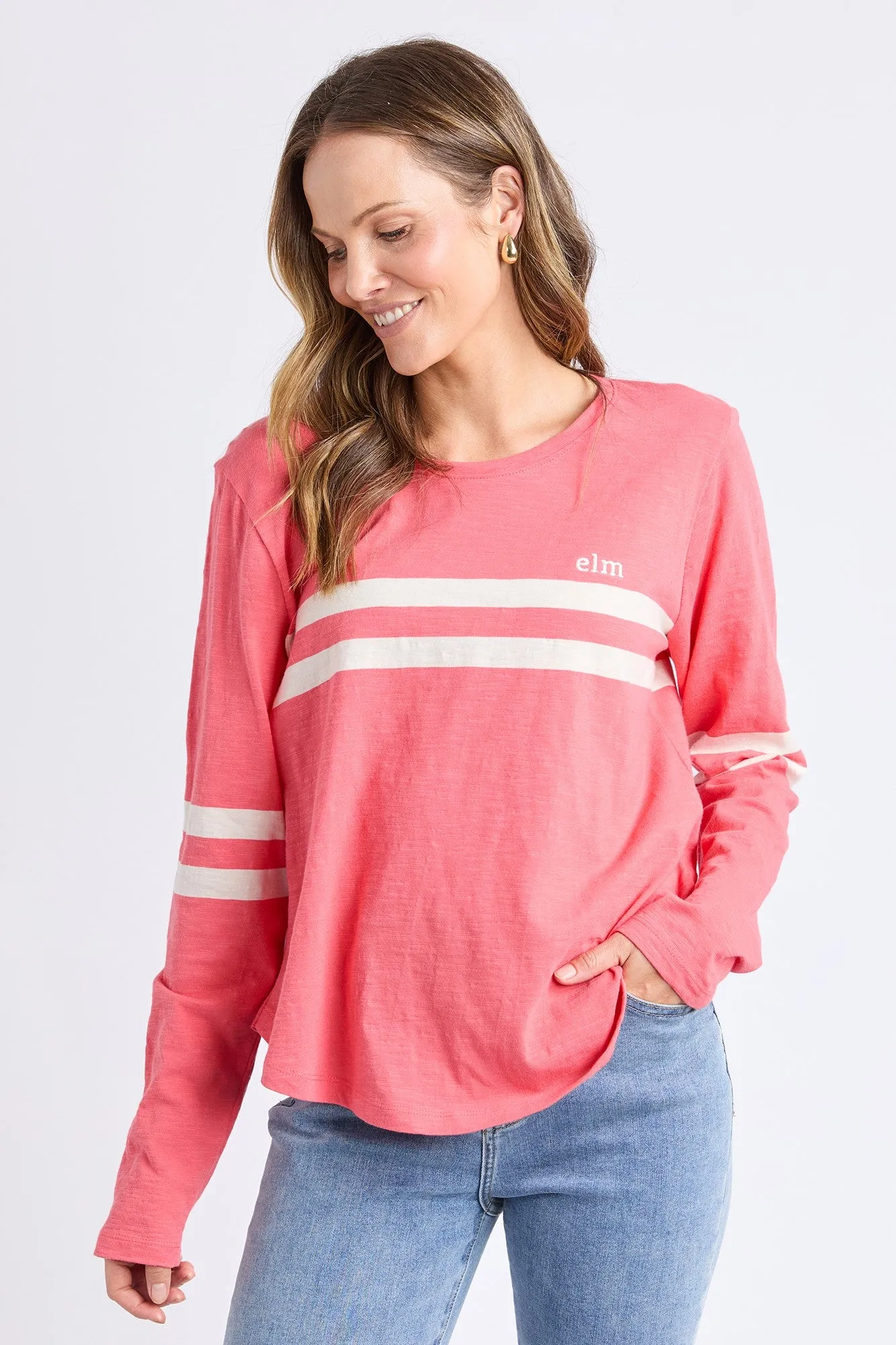 Elm Adora Long Sleeve Tee Cosy Coral