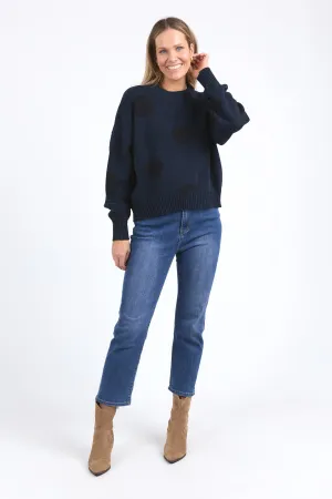 Elm Aggie Spot Knit Navy Spot