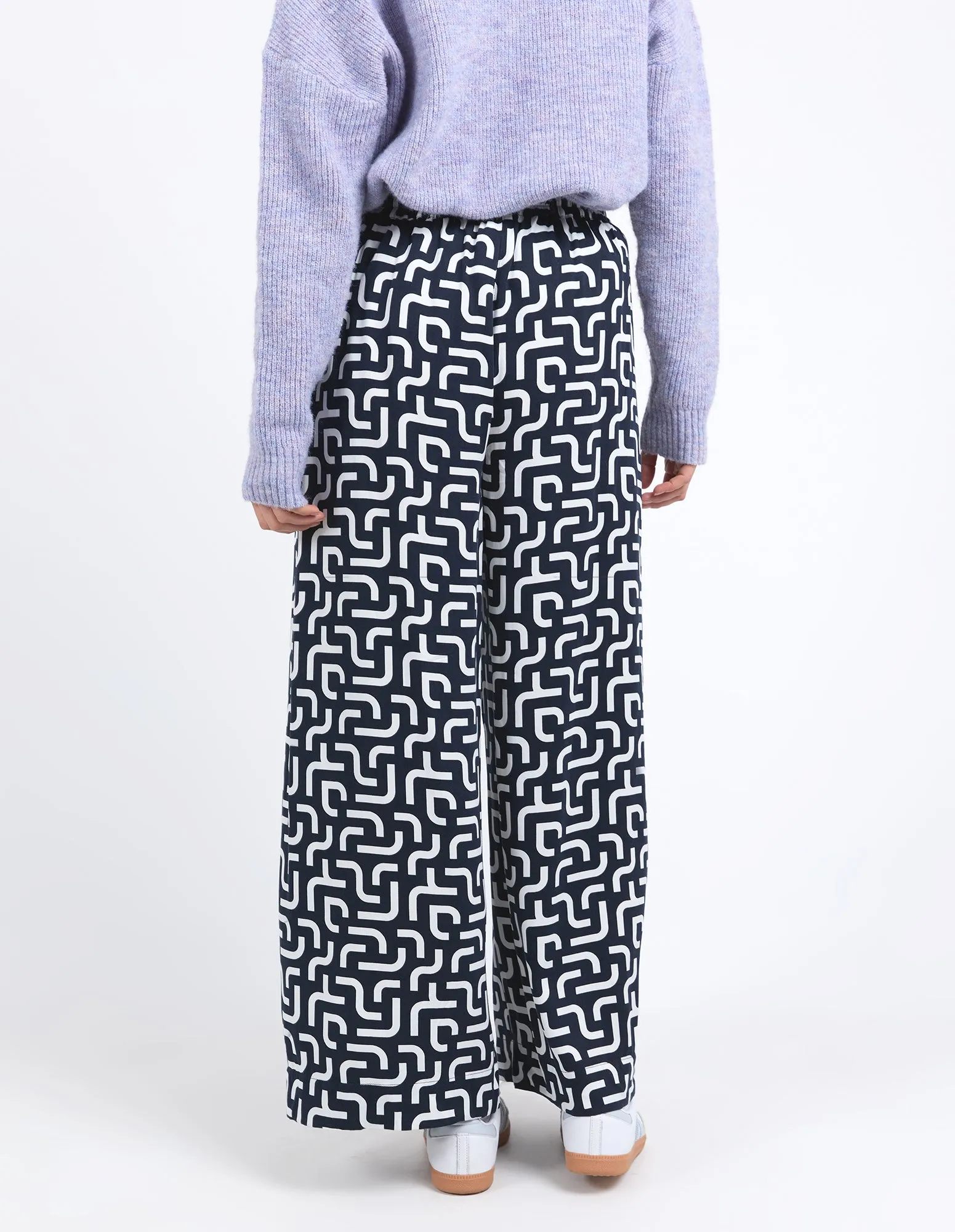 Elm Gemma Geo Pant Navy Geo Print