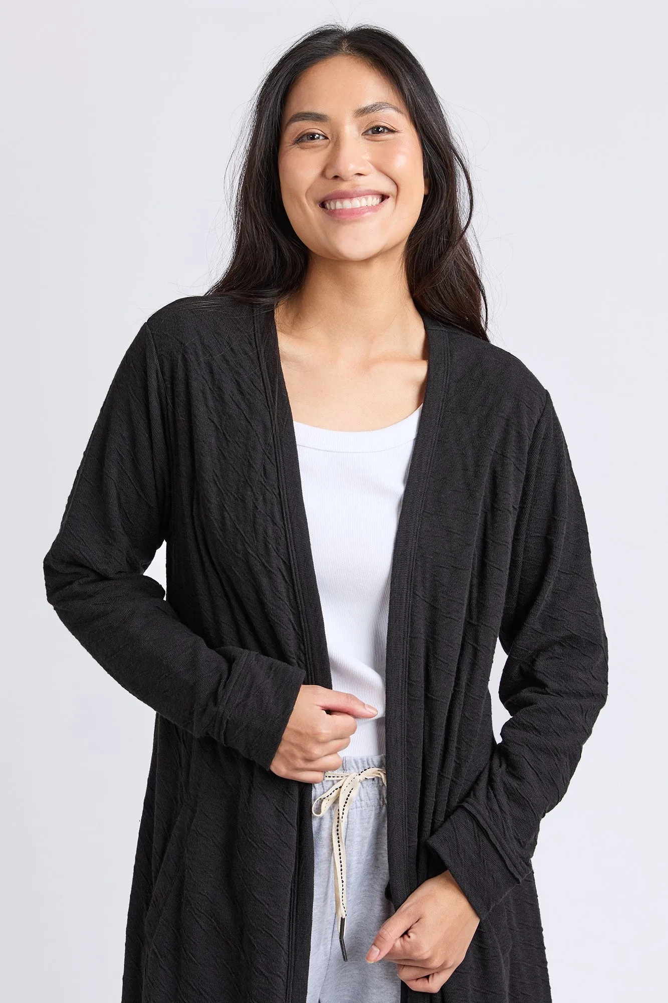 Elm Haven Jersey Cardi Black