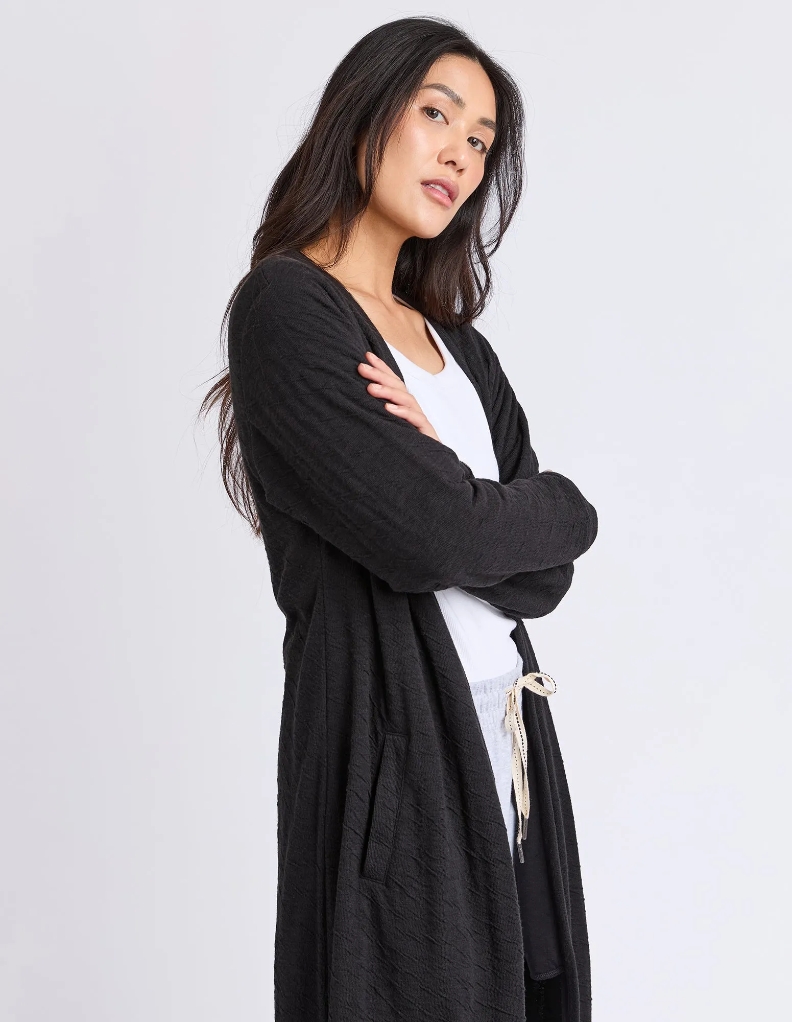 Elm Haven Jersey Cardi Black