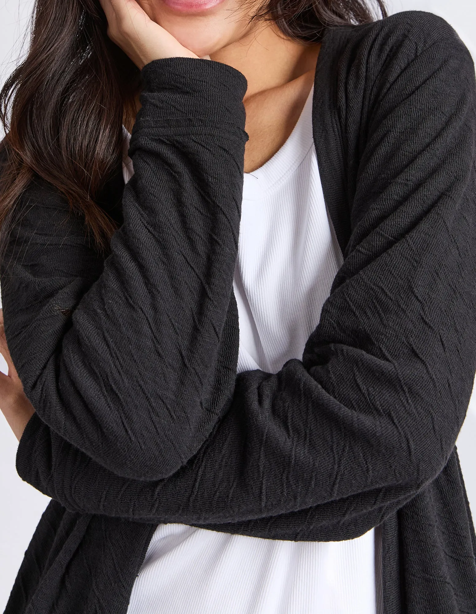 Elm Haven Jersey Cardi Black