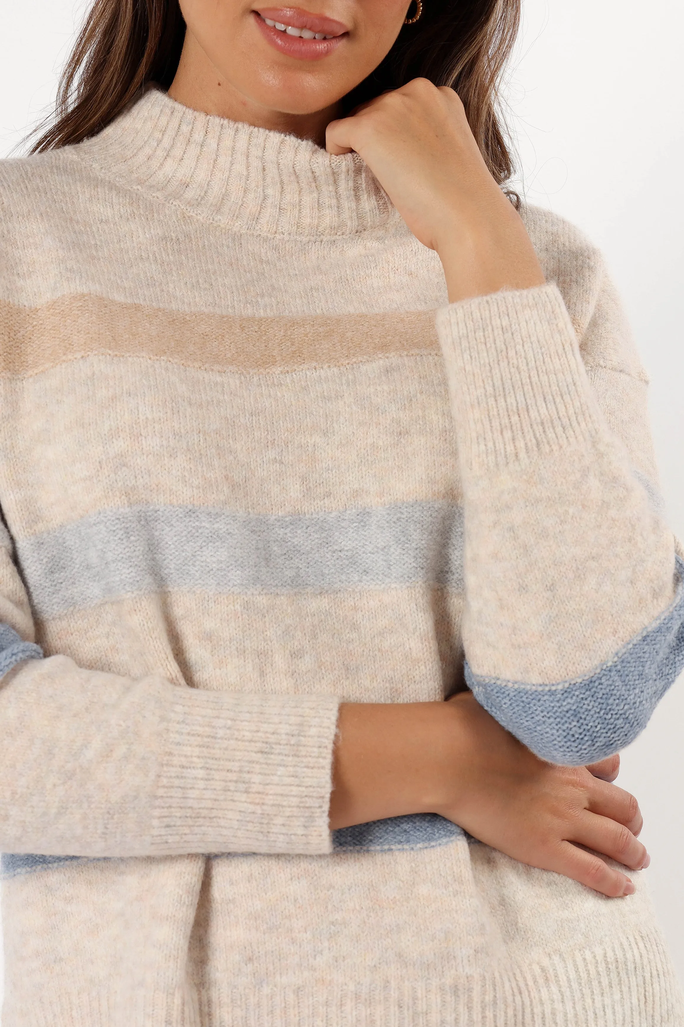 Esther Stripe Knit Sweater - Cream