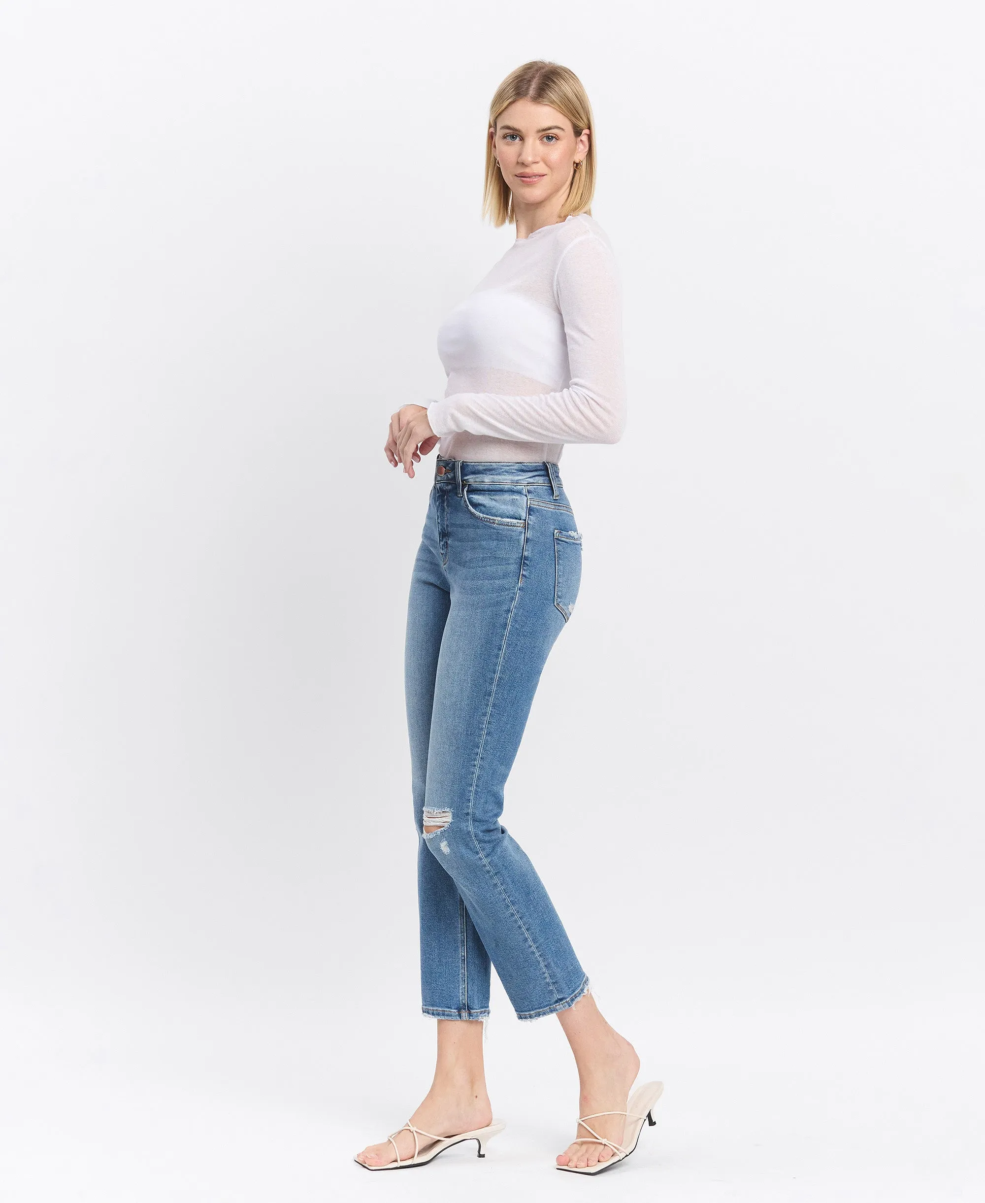 Excellant - High Rise Slim Straight Jeans