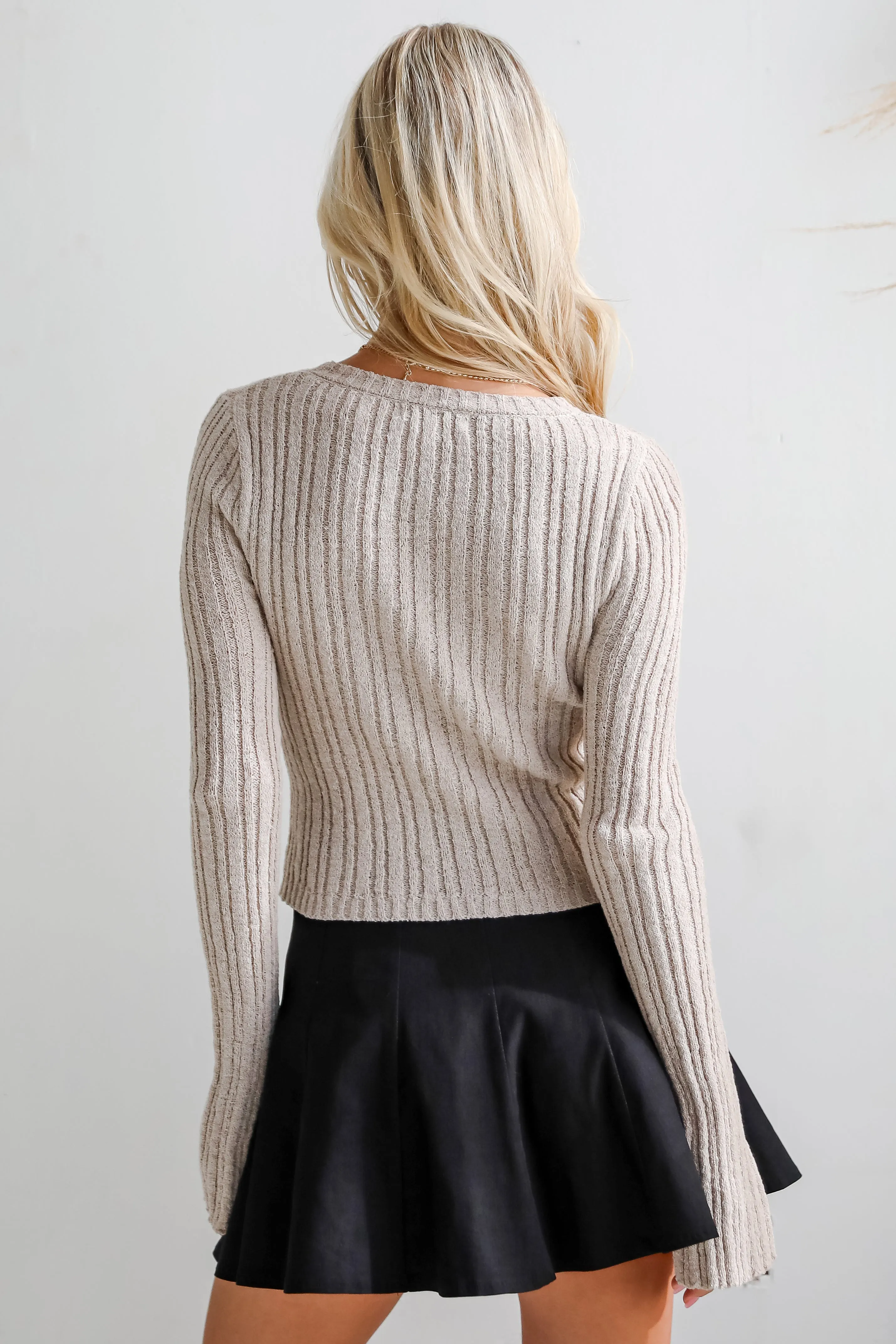 FINAL SALE - Bailey Tan Ribbed Knit Top - DOORBUSTER