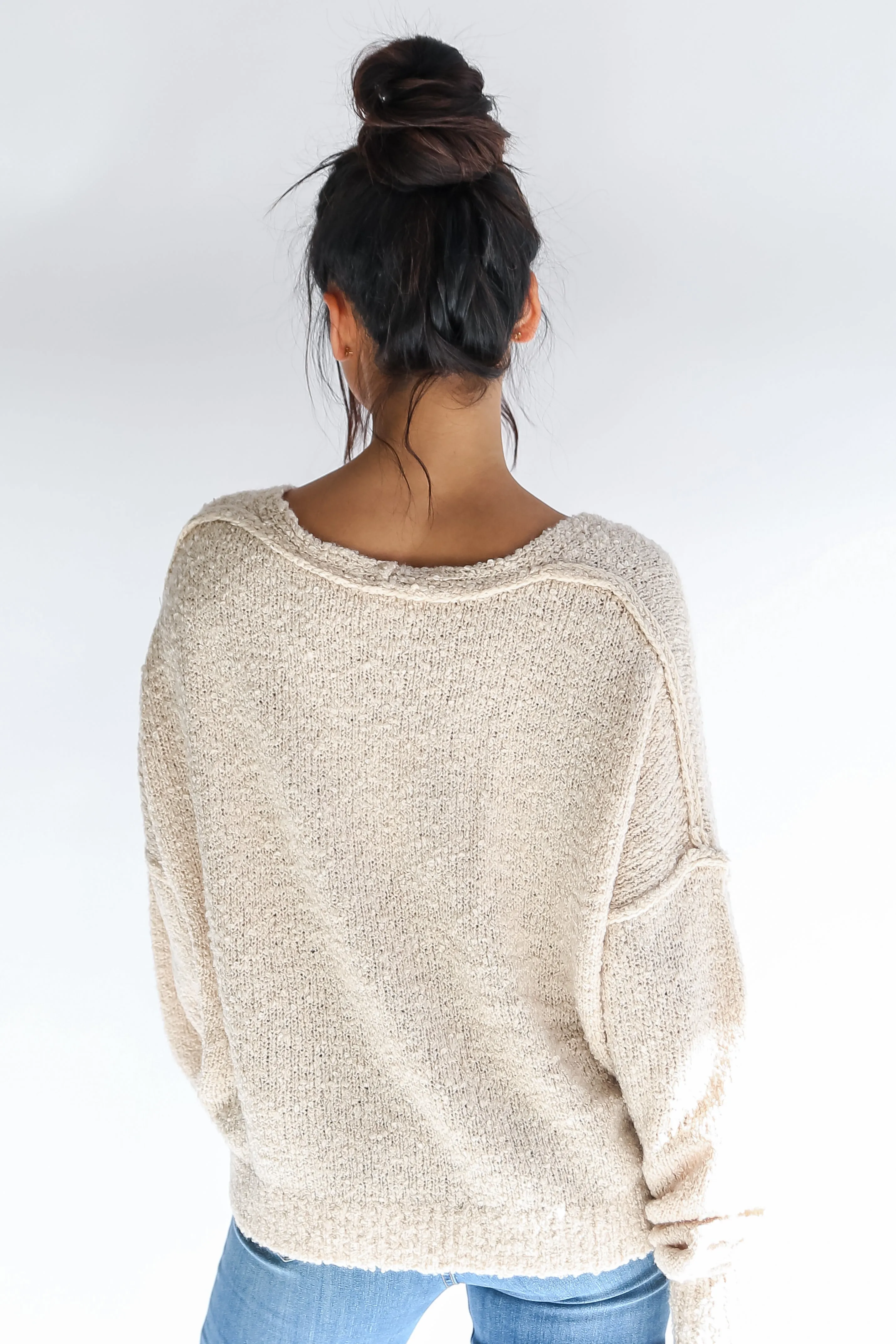 FINAL SALE - Charming Purpose Cream Oversized Sweater