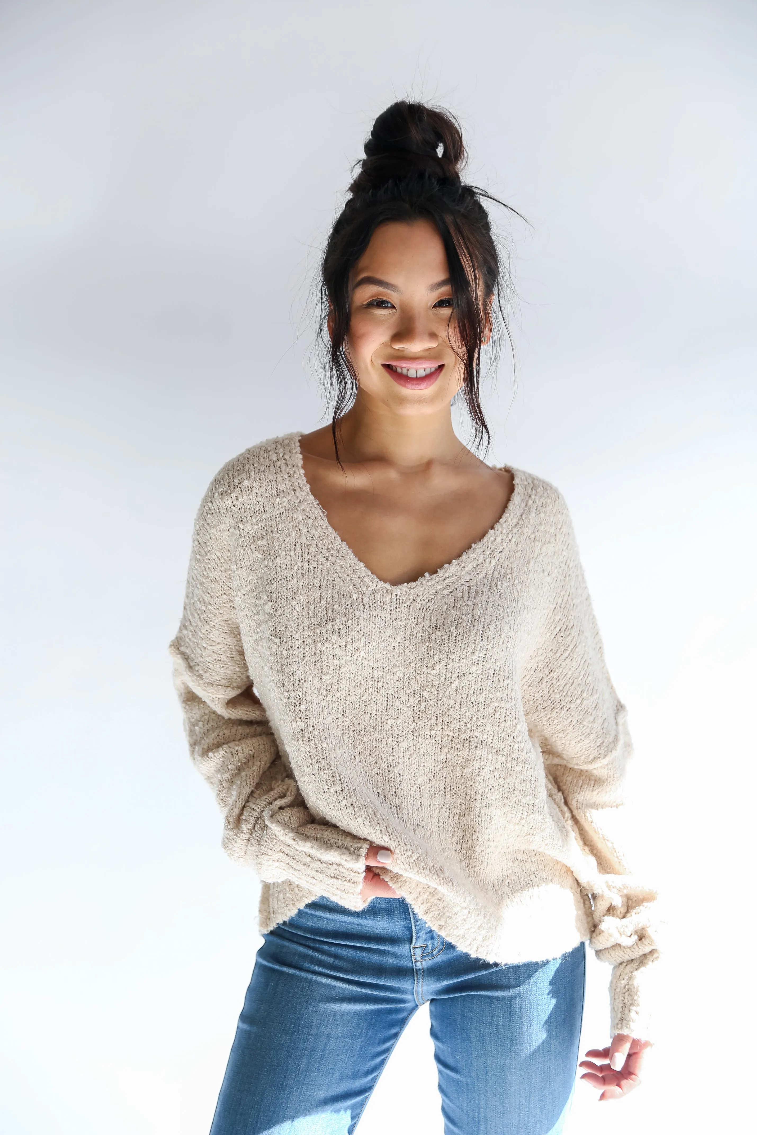 FINAL SALE - Charming Purpose Cream Oversized Sweater