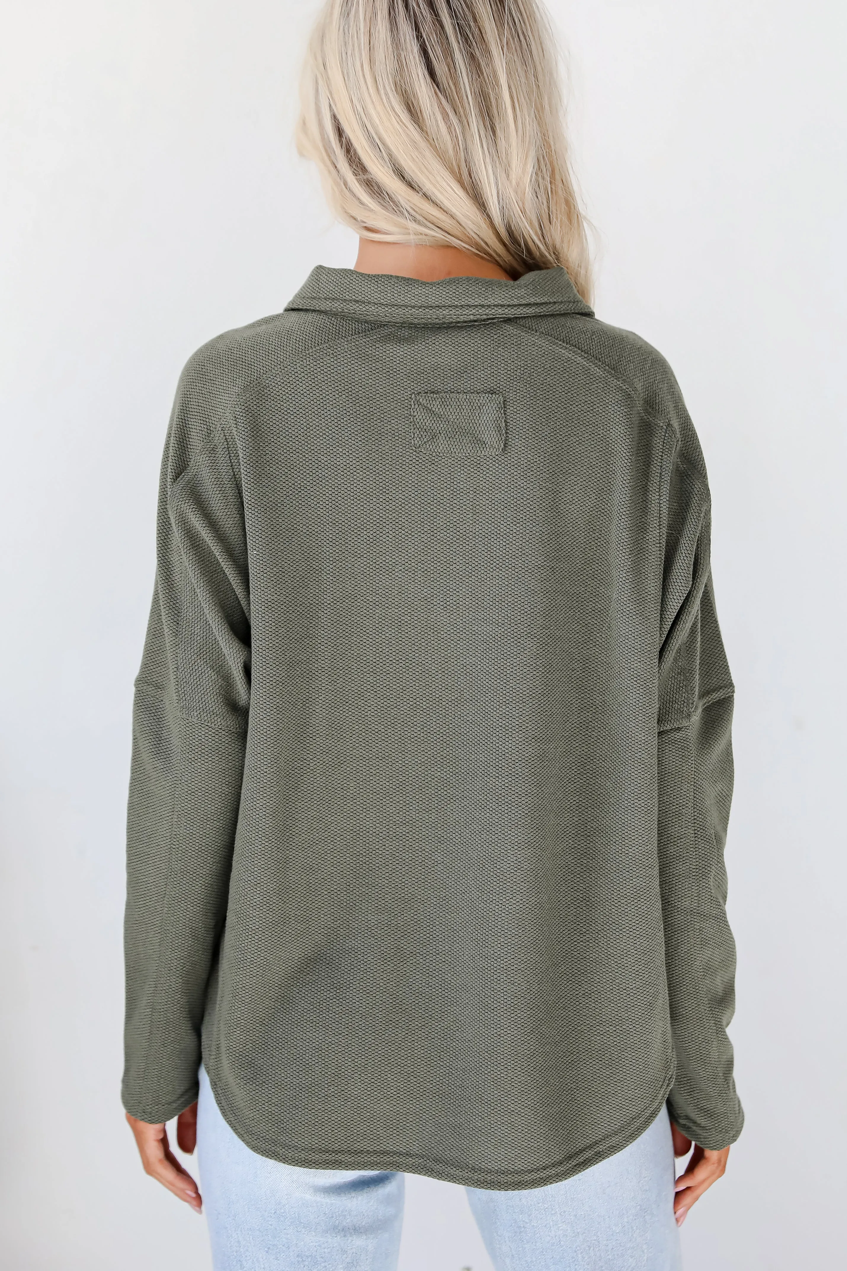 FINAL SALE - Ella Olive Collared Top - DOORBUSTER