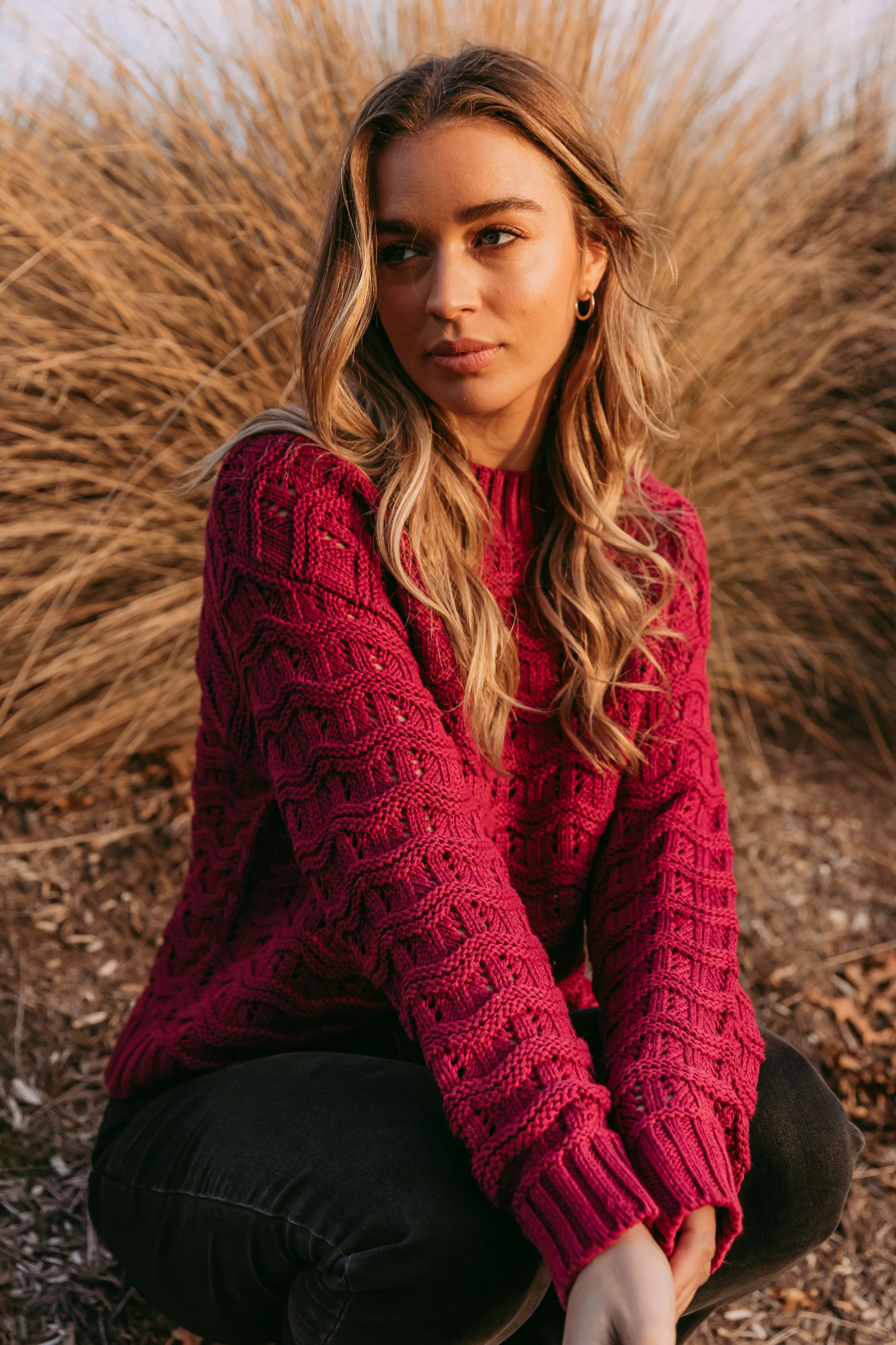 Foxwood Carter Knit Beetroot Red