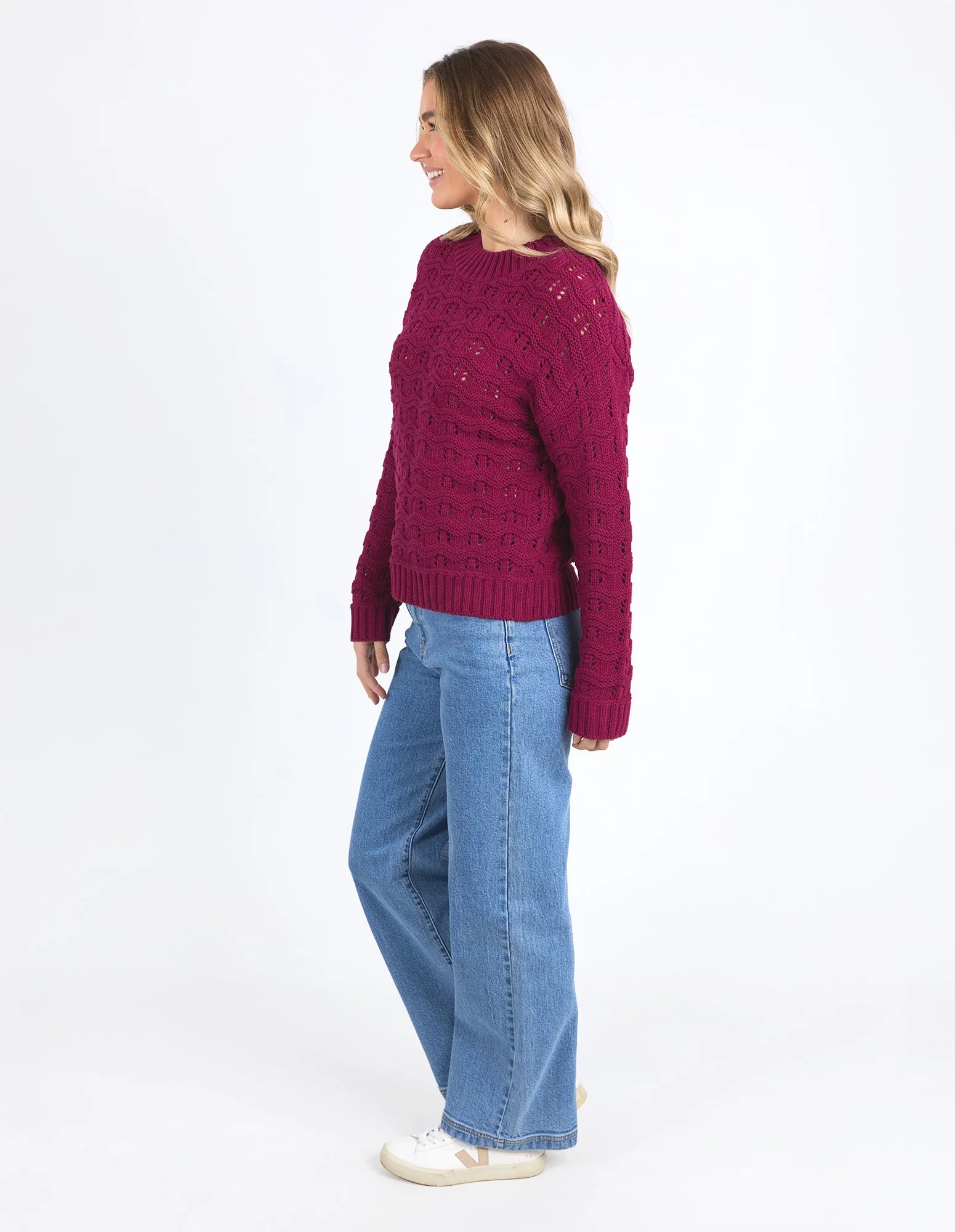 Foxwood Carter Knit Beetroot Red