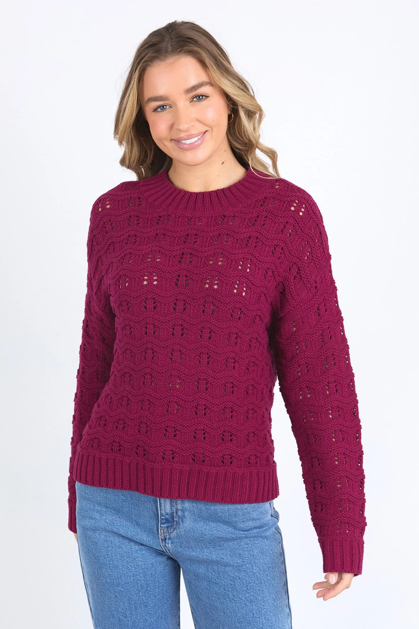 Foxwood Carter Knit Beetroot Red