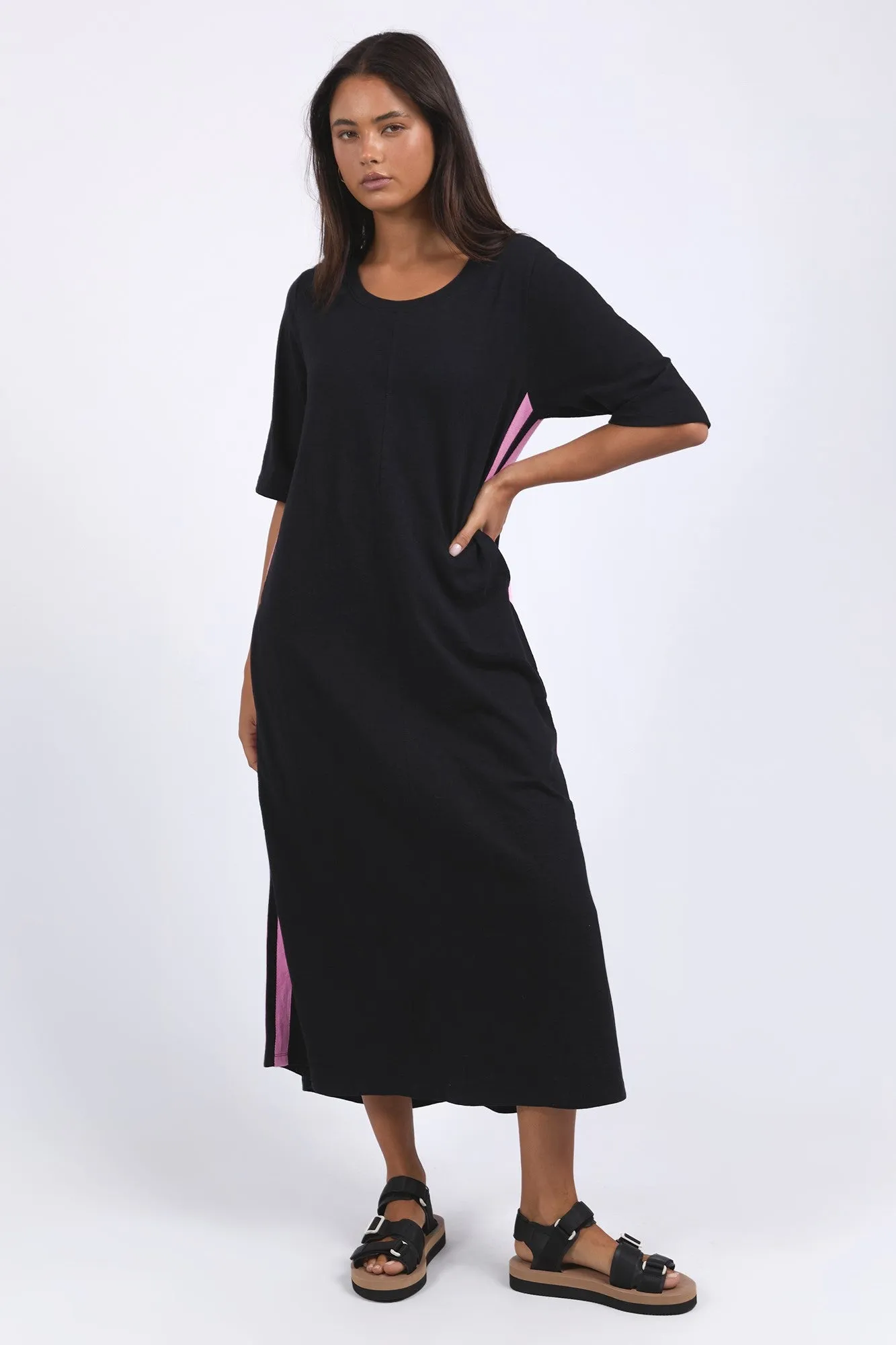 Foxwood Recovery 3/4 Sleeve Dress Black W/